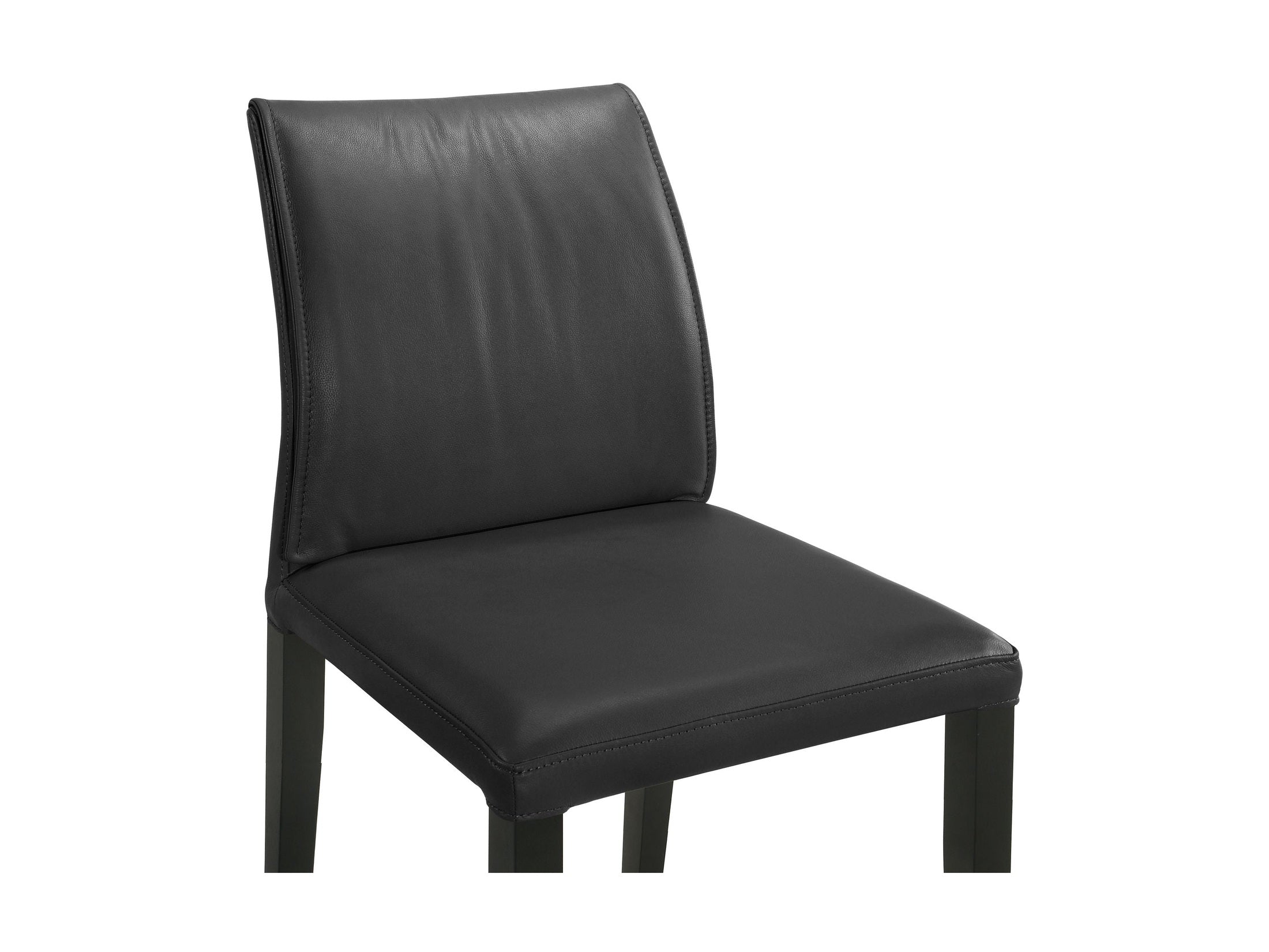 Velena - Full Back Top Grain Leather Upholstered Wood Dining Chairs (Set of 2) - Black