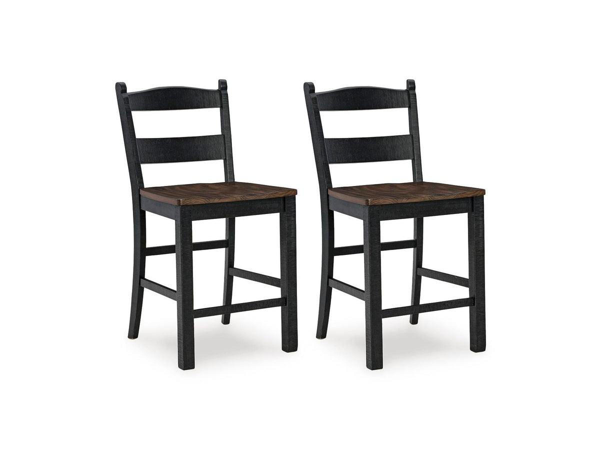 Valebeck - Barstool (Set of 2) - Black / Brown