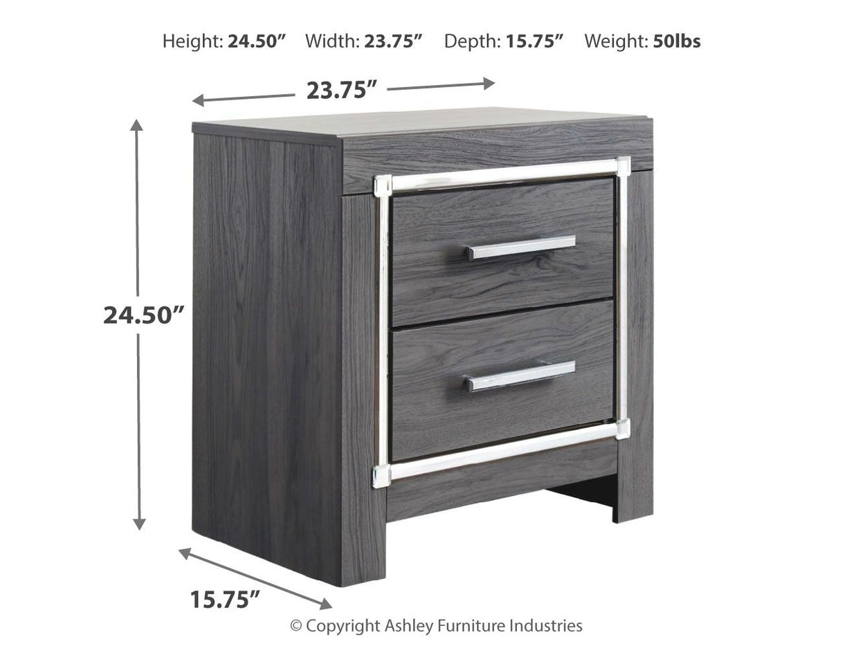 Lodanna - Two Drawer Night Stand - Gray