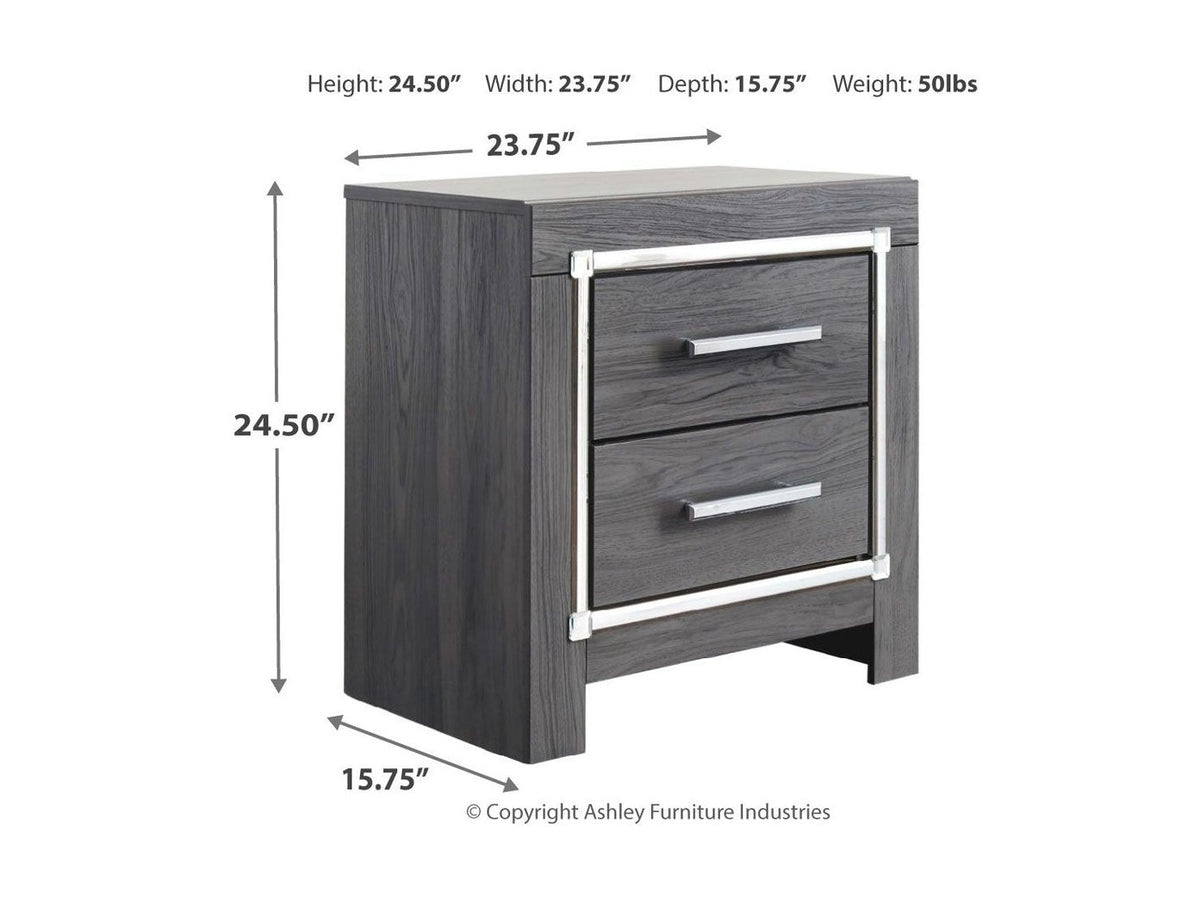 Lodanna - Two Drawer Night Stand - Gray