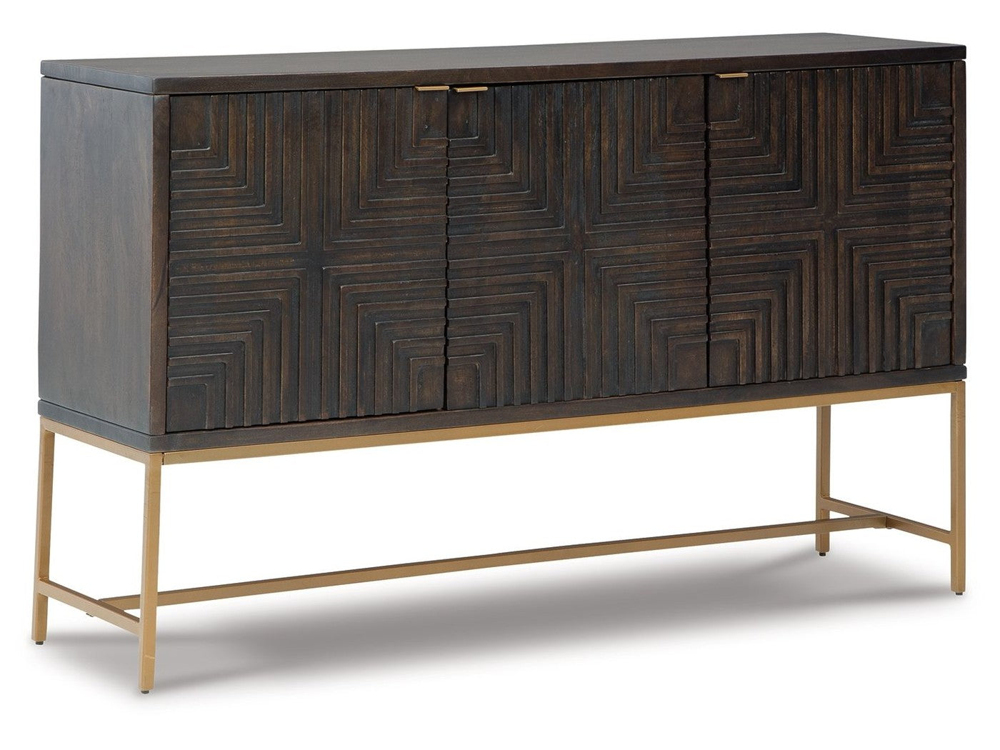 Elinmore - Accent Cabinet - Brown / Gold Finish