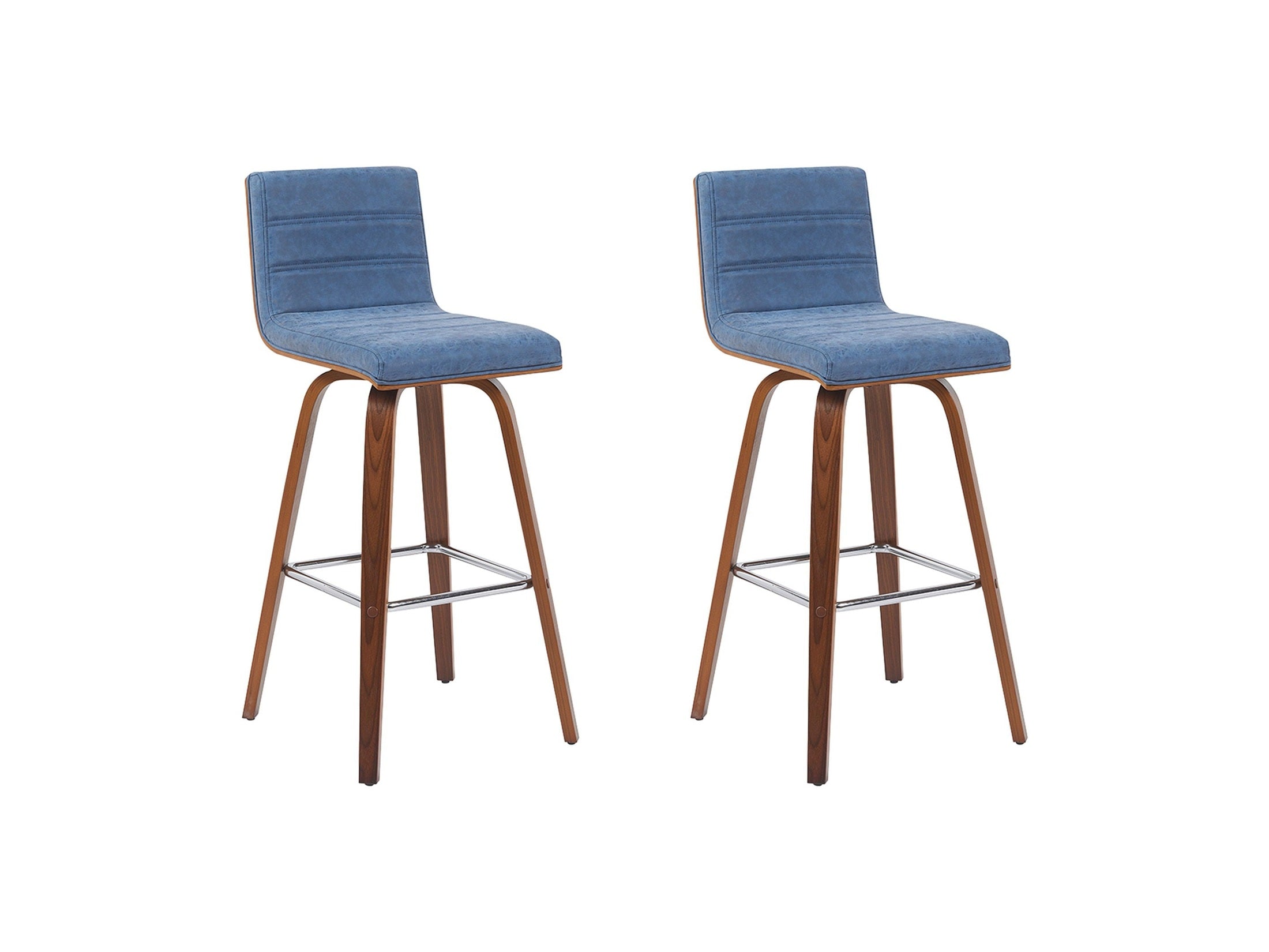 Vienna - Modern Swivel Bar Height Stool - Walnut Finished Wood Frame