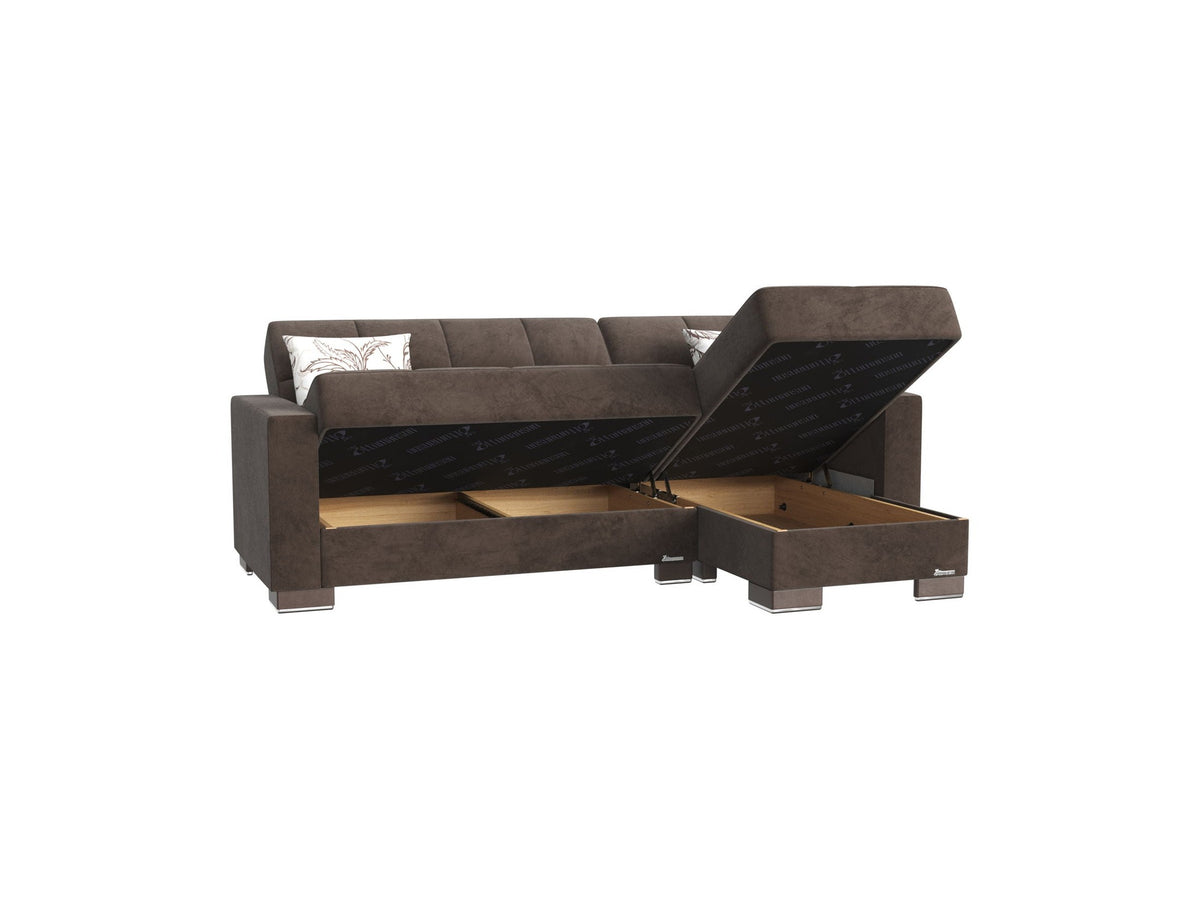 Ottomanson Armada - Upholstered Convertible Chaise Lounge With Storage - Microfiber