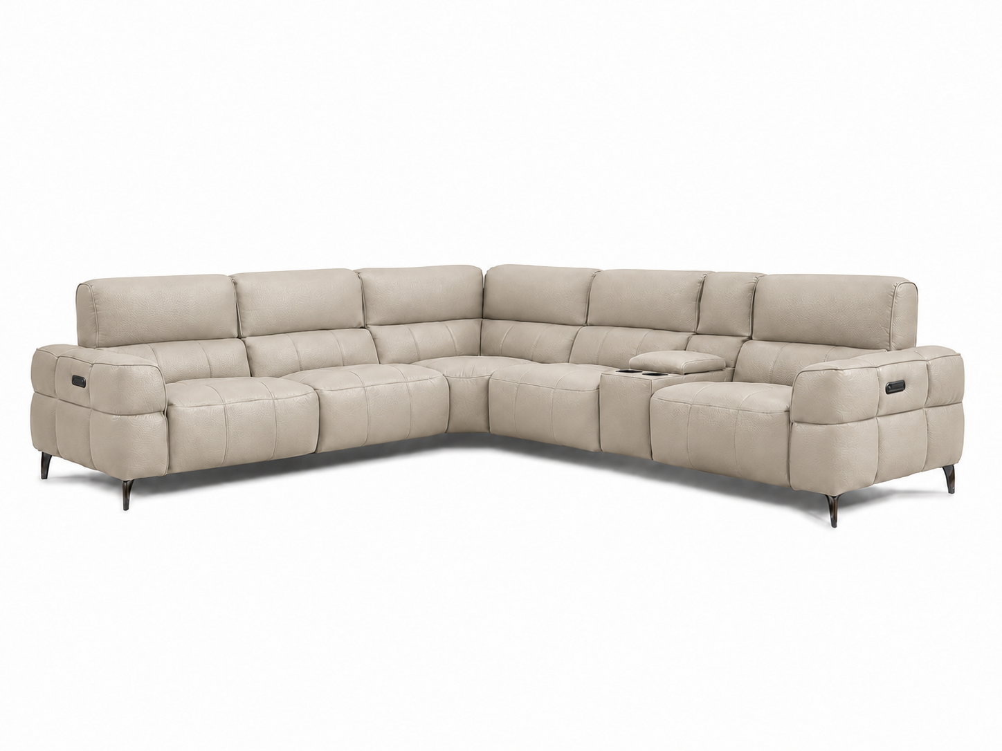 Cubo 6-Piece Sectional Sofa with Recliners, Leather