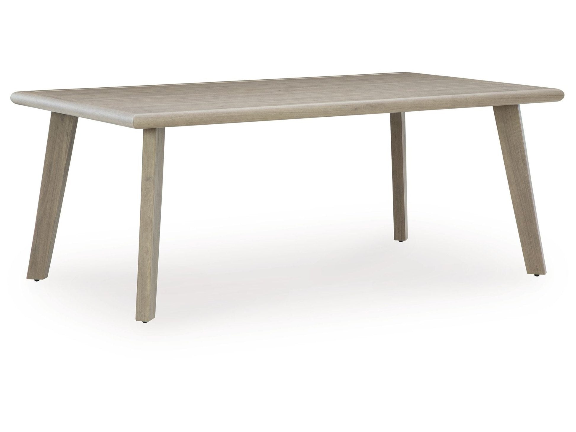 Carisbo - Rectangle Dining Table With Umbrella Option - Beige