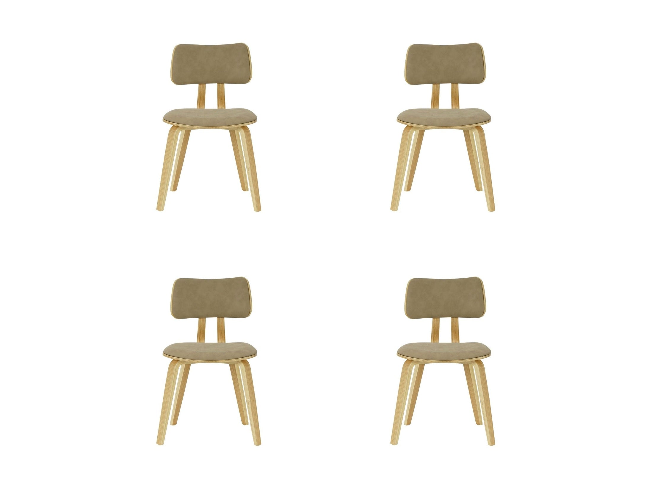 Jaguar - Curved Back Wood Dining Chair With Faux Leather Seat