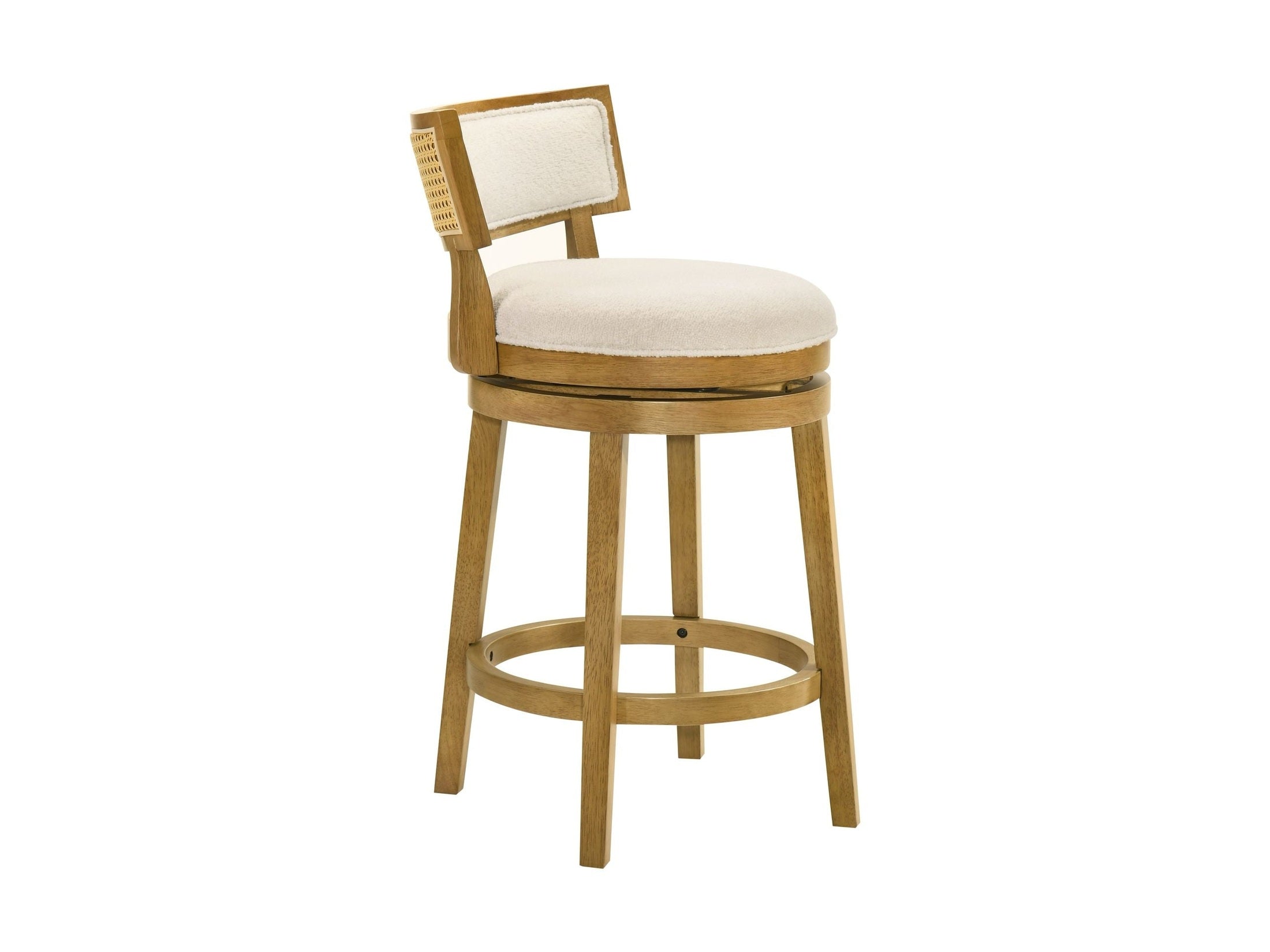 Noely - Modern Farmhouse Swivel Wood Counter Height Kitchen Bar Stool