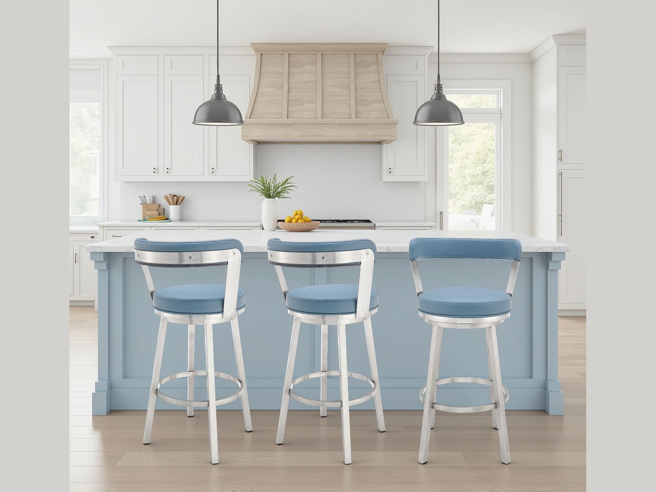 Bryant - Swivel Bar Stool With Silver Frame