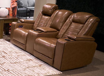 Metro Oasis - Power Reclining Loveseat With Console / Adjustable Headrest - Amber
