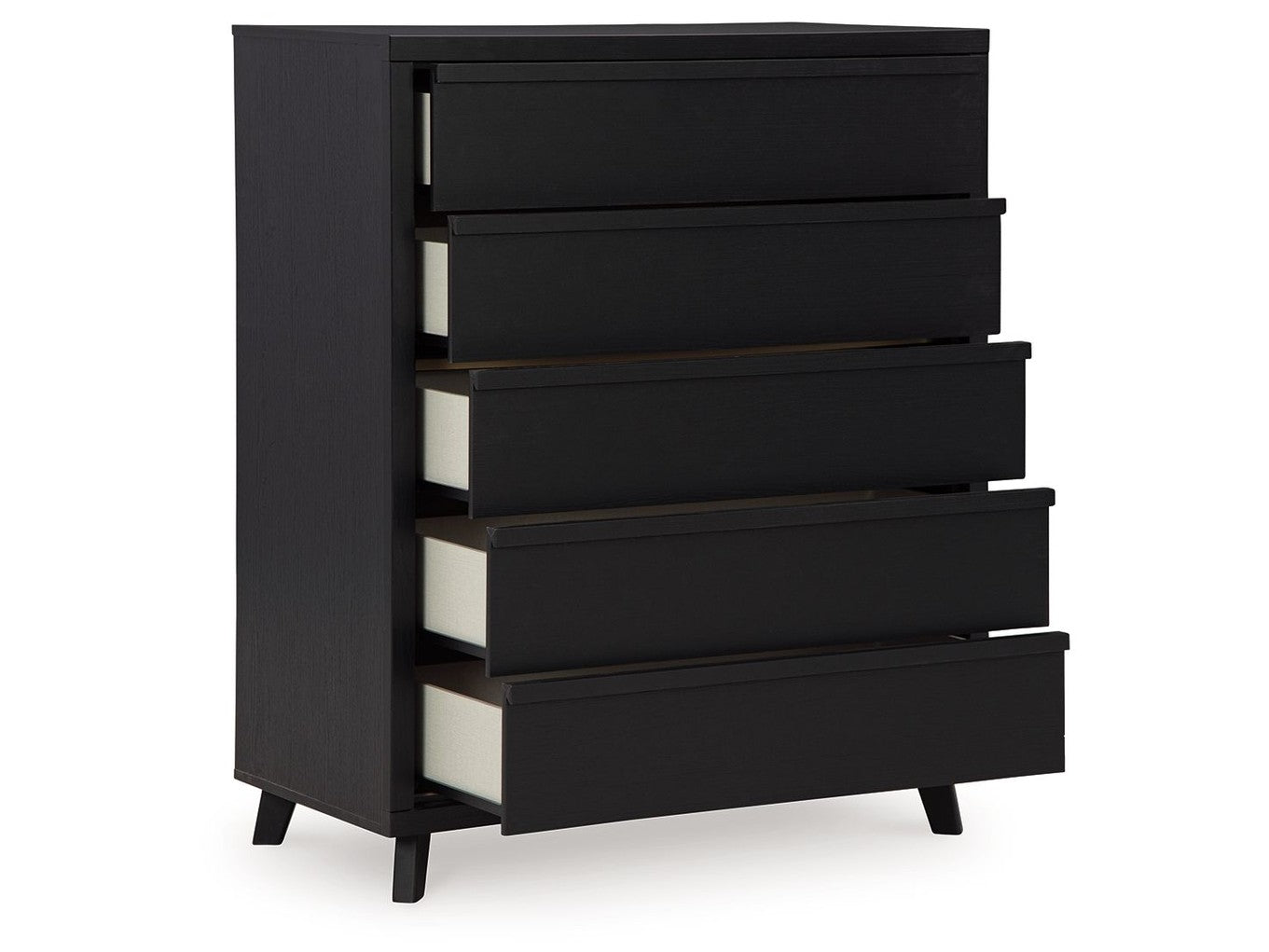 Danziar - Five Drawer Wide Chest - Black