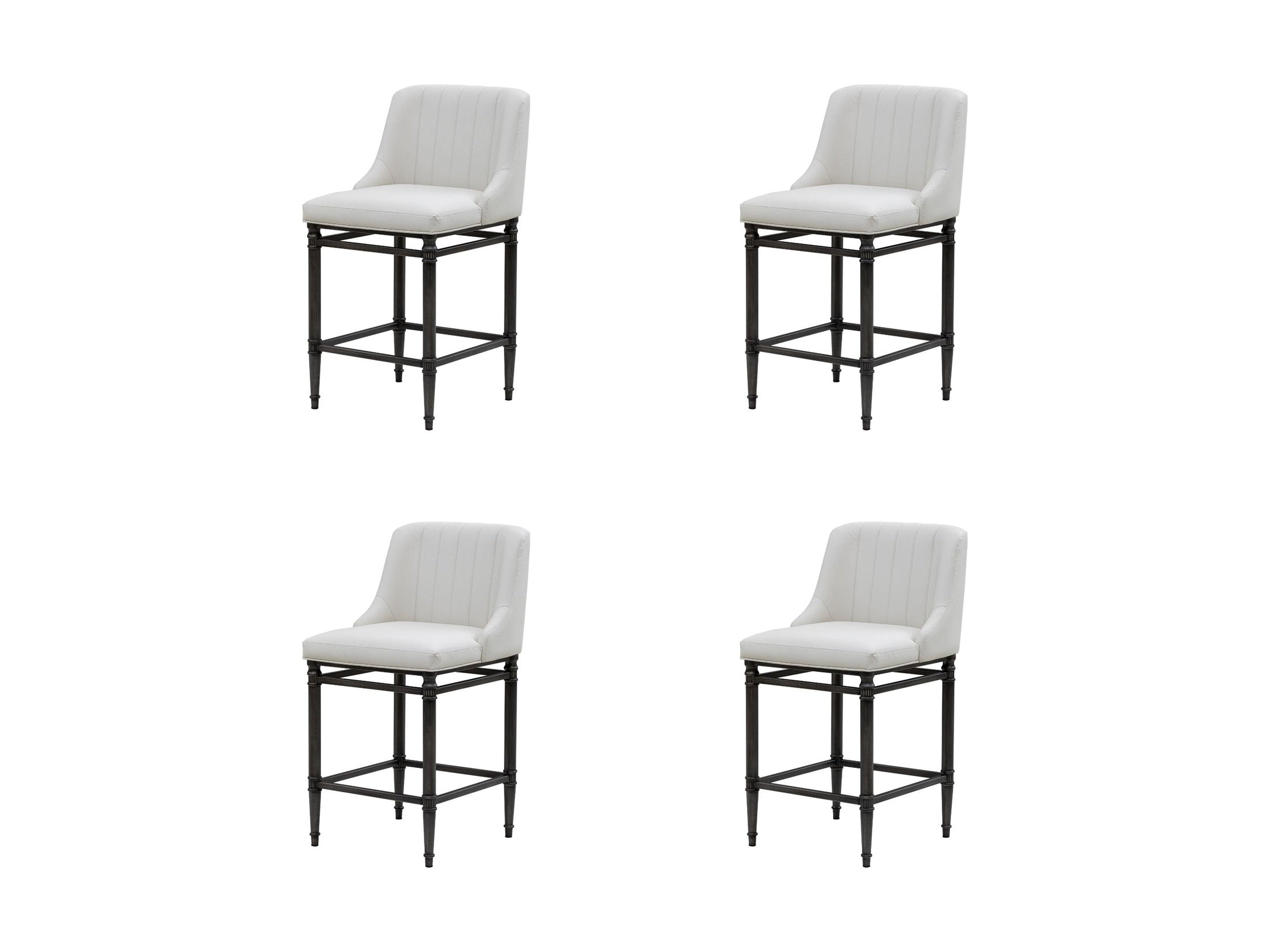 Marvin - Steel Frame Faux Leather Upholstered Counter Height Barstool