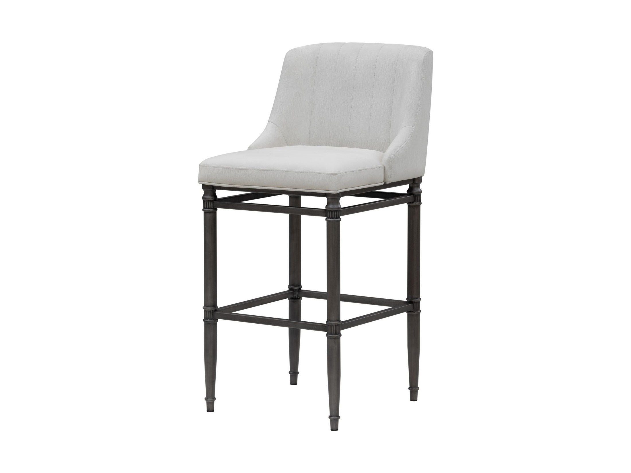 Marvin - Steel Frame Faux Leather Upholstered Bar Height Barstool