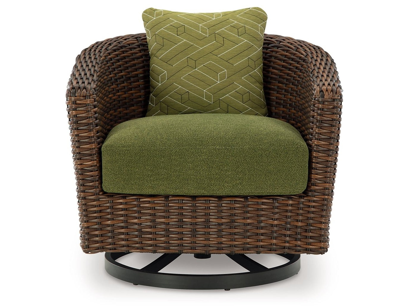 Horizon Hall - Swivel Lounge With Cushion - Brown / Green
