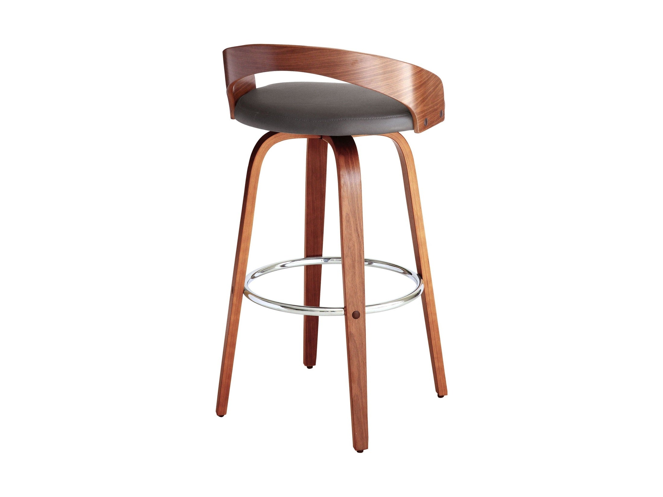 Sonia - 30" Bar Height Swivel Bar Stool - Walnut Wood