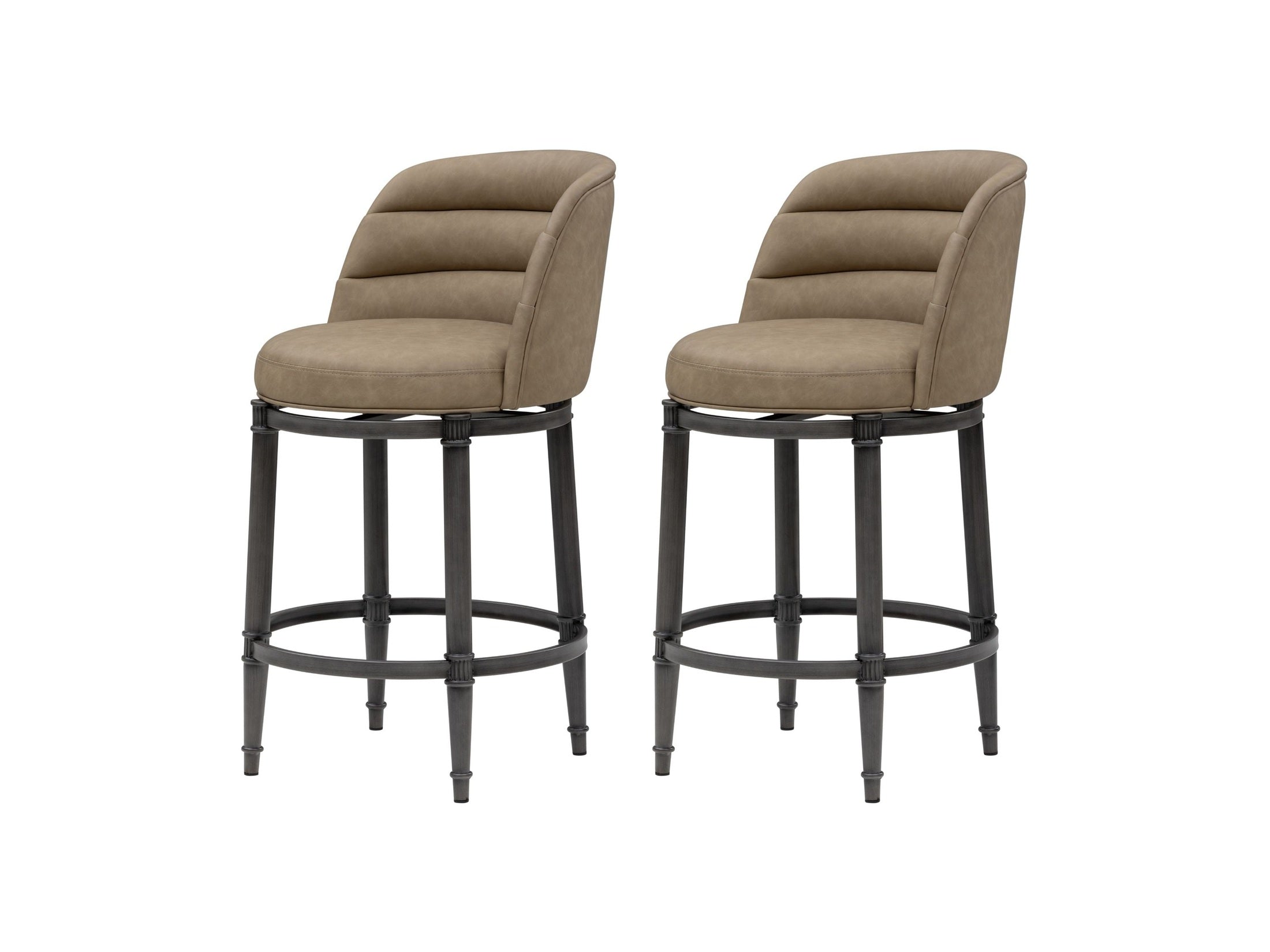 Eunice - Faux Leather Upholstered Swivel Counter Height Barstool