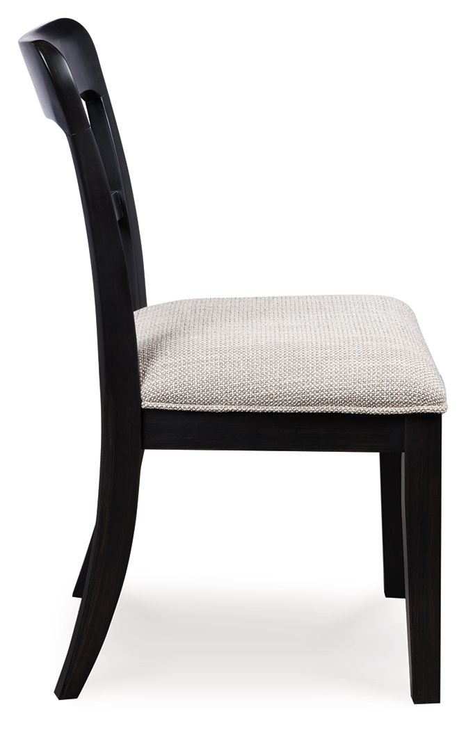 Greddinton - Round Dining Table Set - Black Chairs
