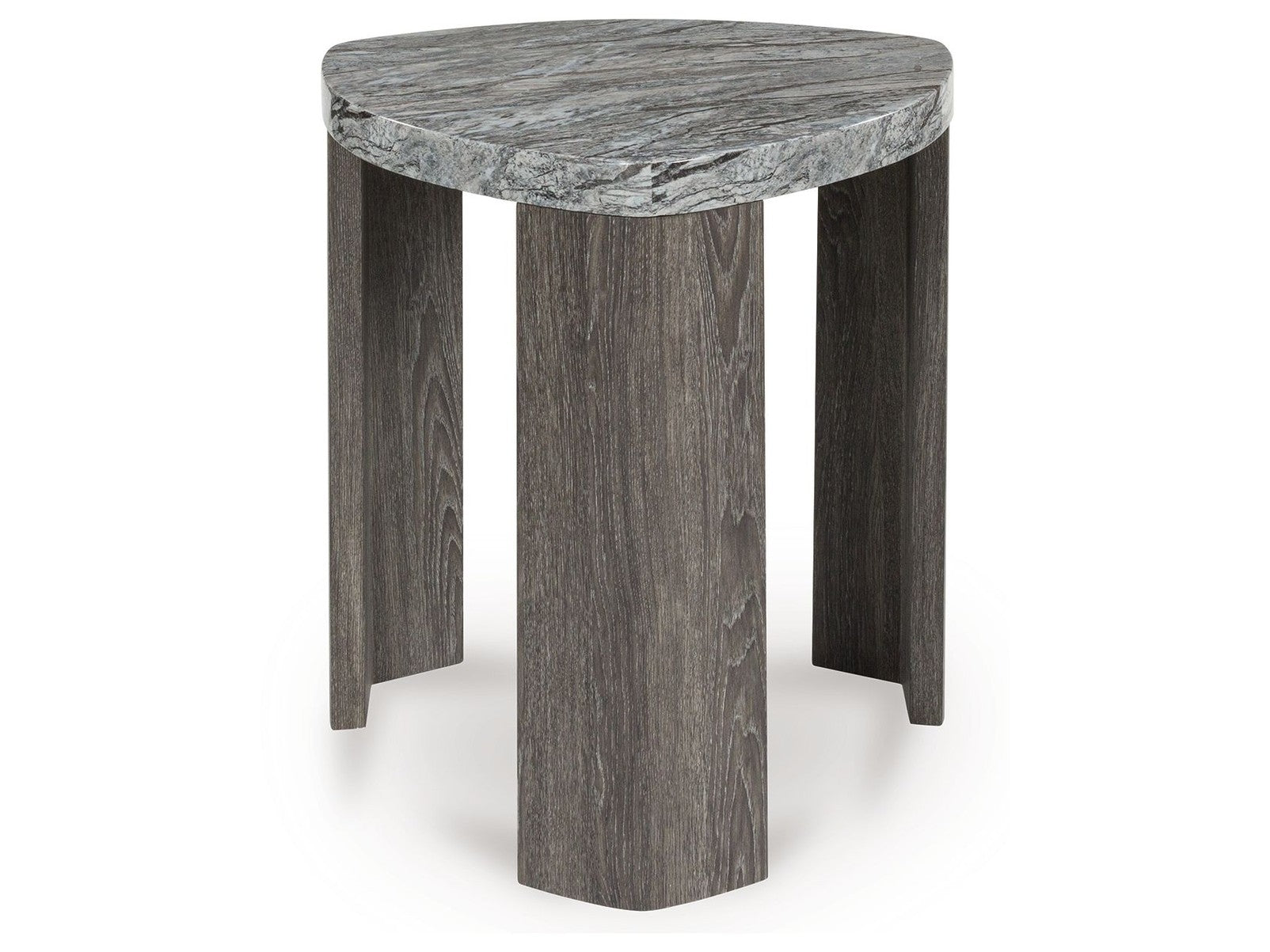 Surmour - Triangle End Table - Gray / Brown