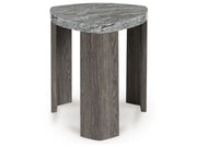 Surmour - Triangle End Table - Gray / Brown