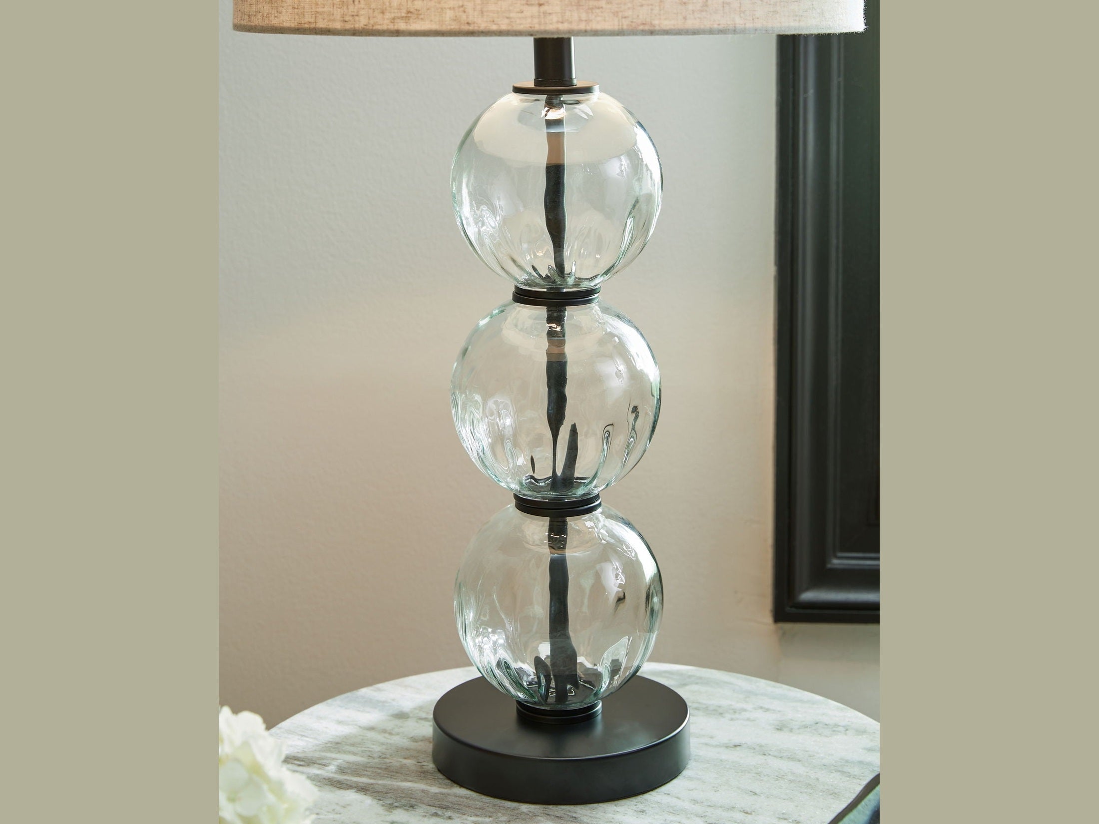 Airbal - Glass Table Lamp (Set of 2) - Clear / Black