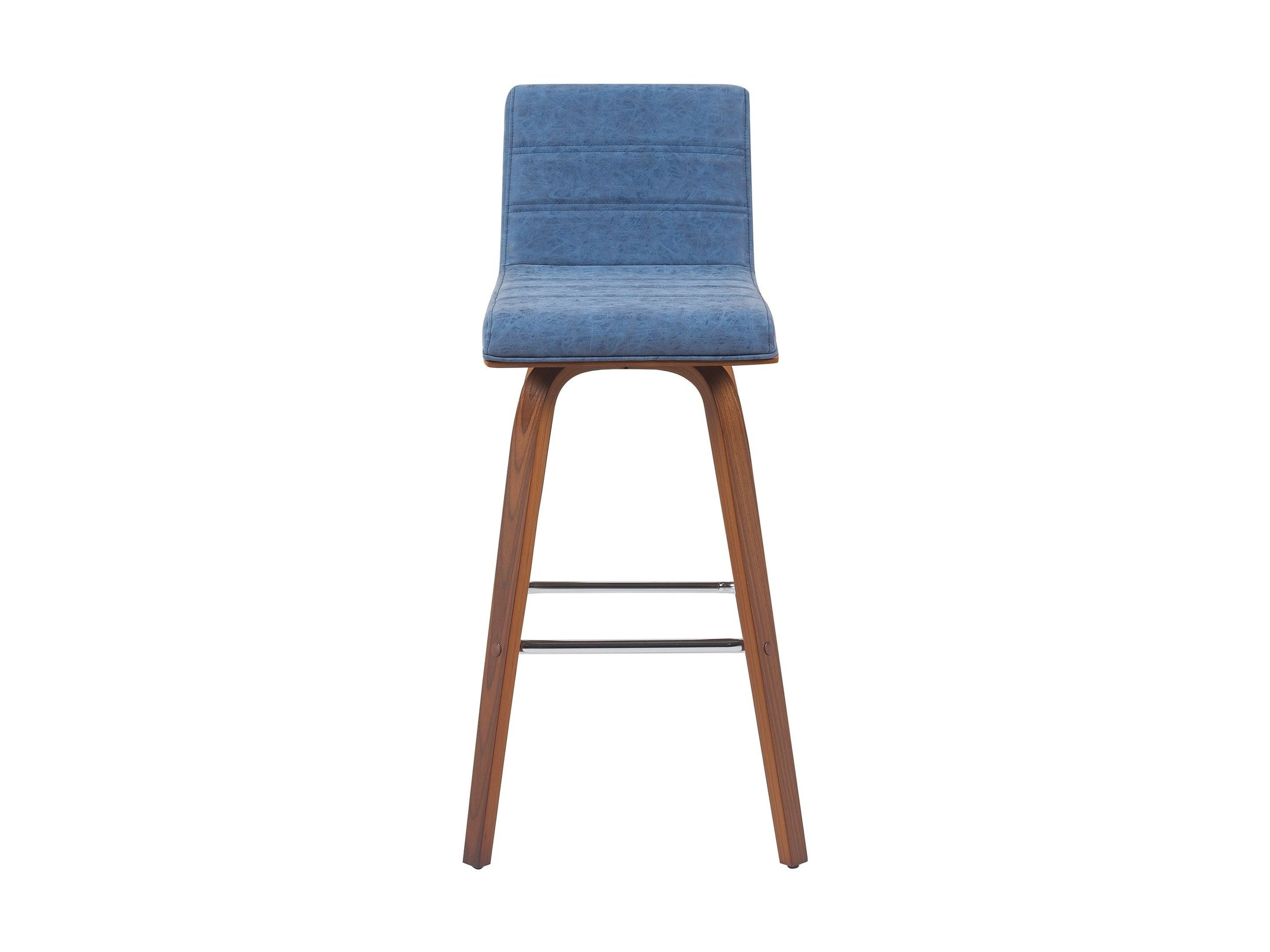 Vienna - Modern Swivel Bar Height Stool - Walnut Finished Wood Frame