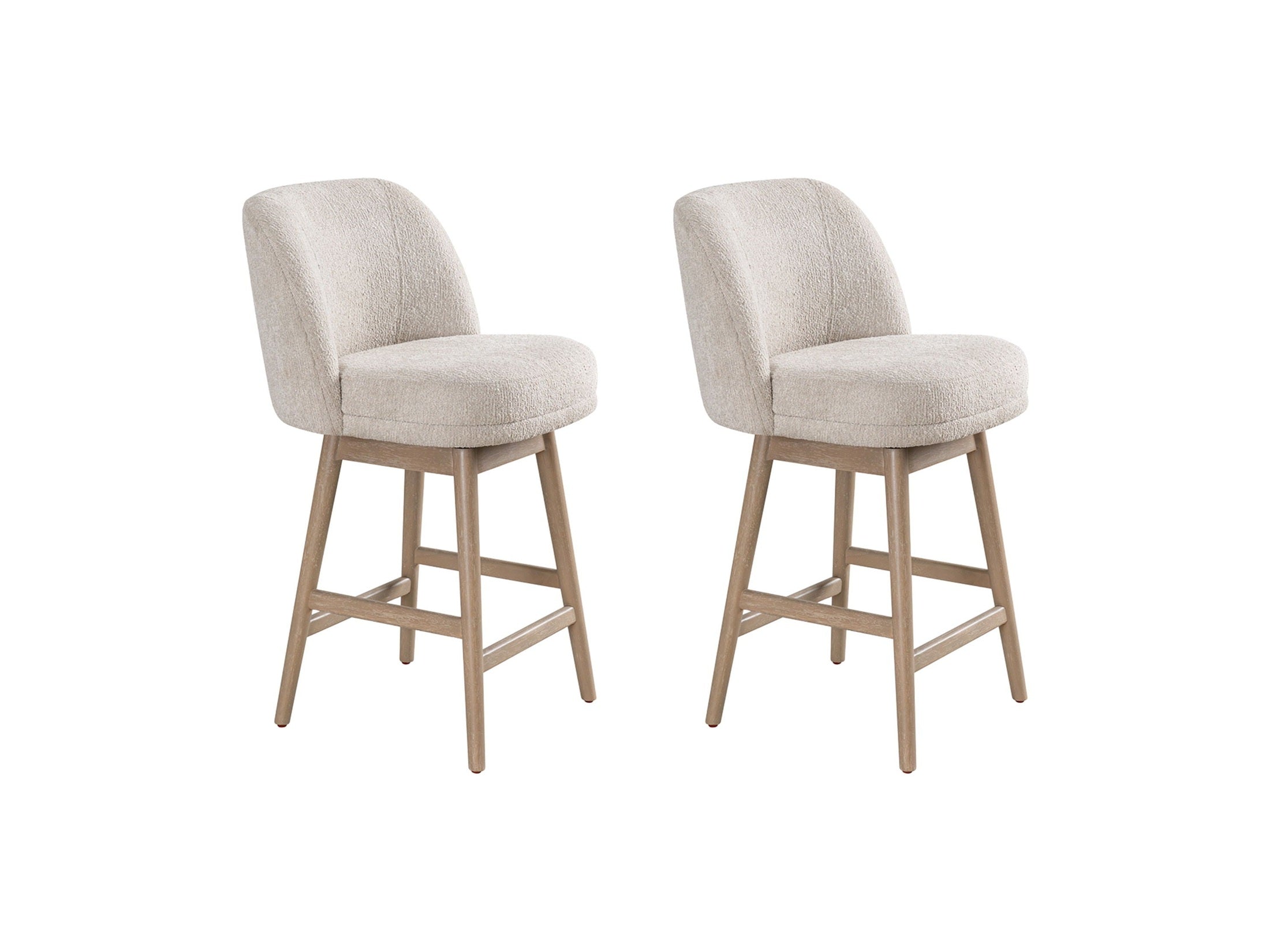 Sadie - Solid Wood Upholstered 26" Counter Height Swivel Barstool
