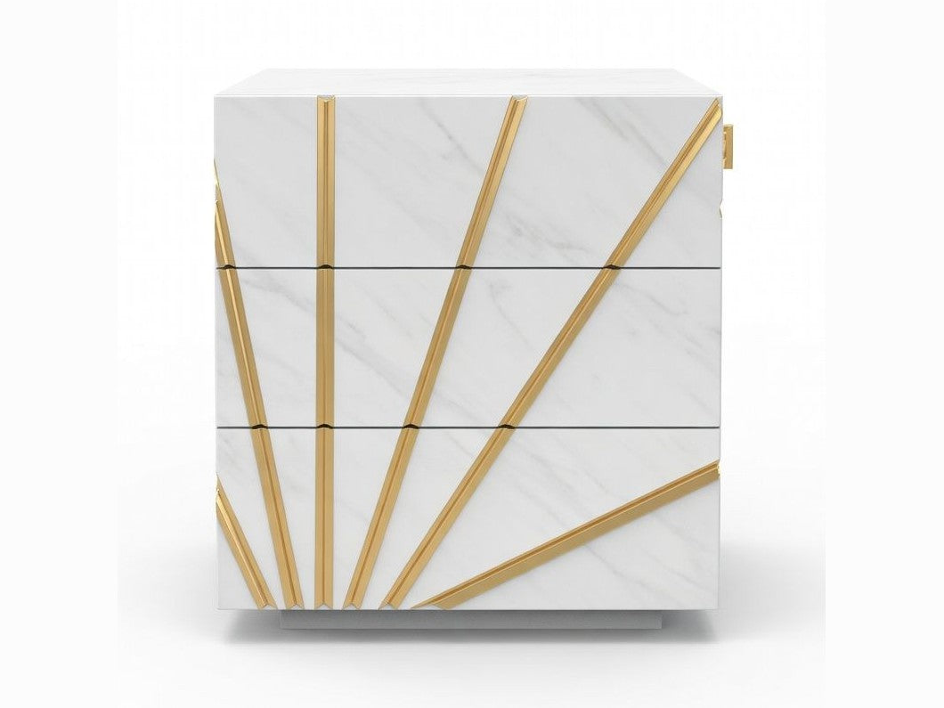 Oro - Nightstand 3 Drawers - White