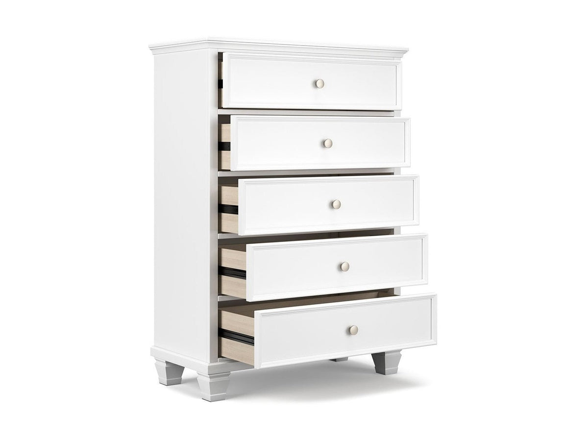 Fortman - Five Drawer Chest - White