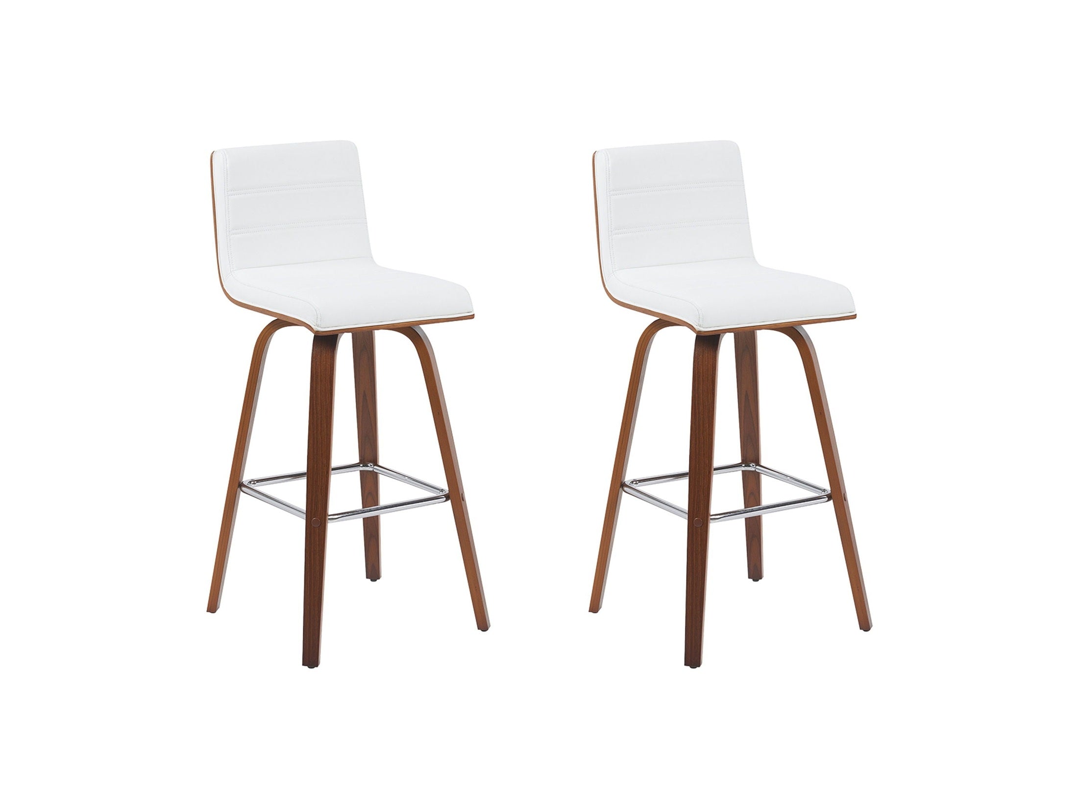 Vienna - Modern Swivel Bar Height Stool - Walnut Finished Wood Frame