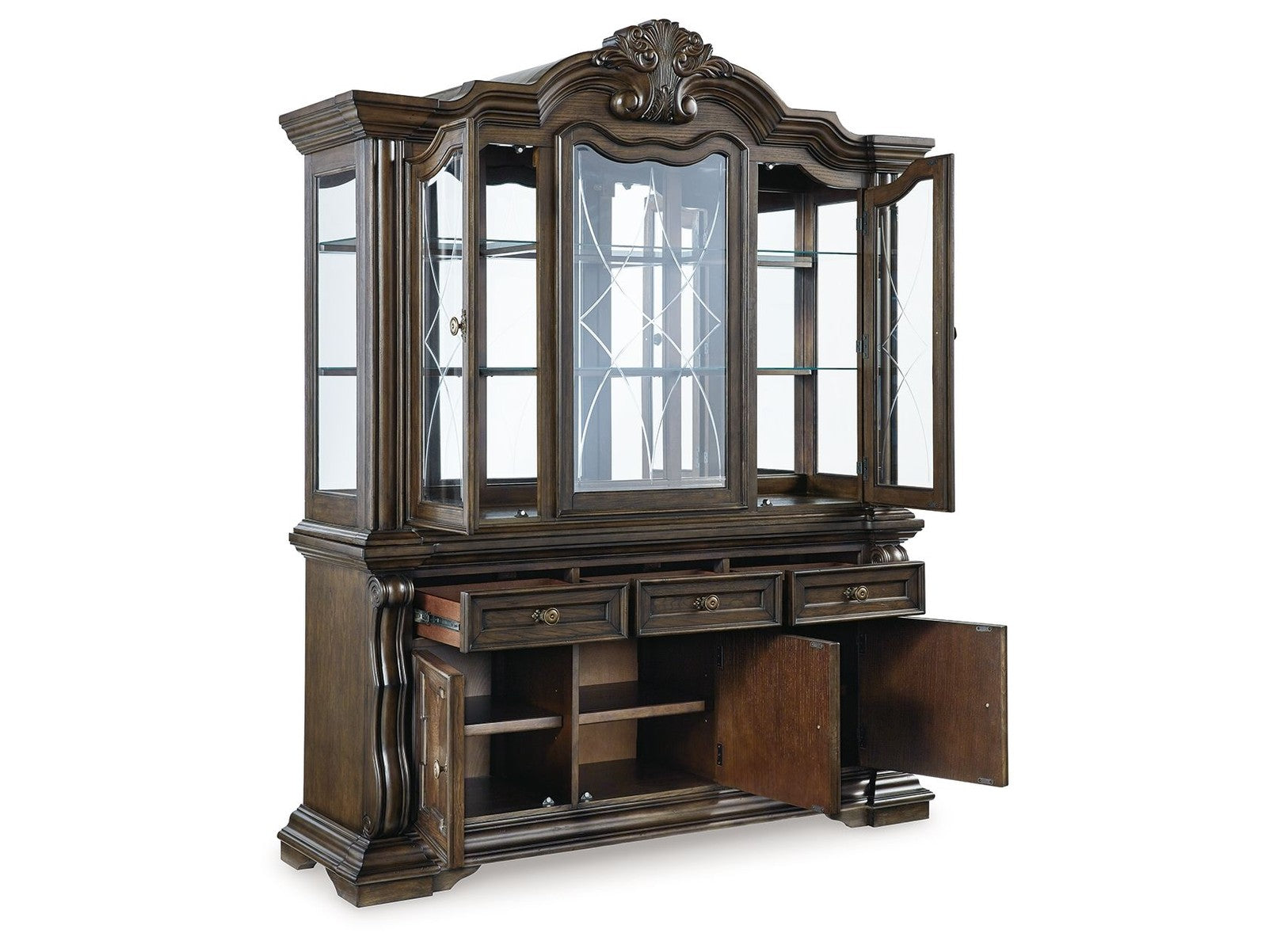 Maylee - Dining Buffet And Hutch - Dark Brown