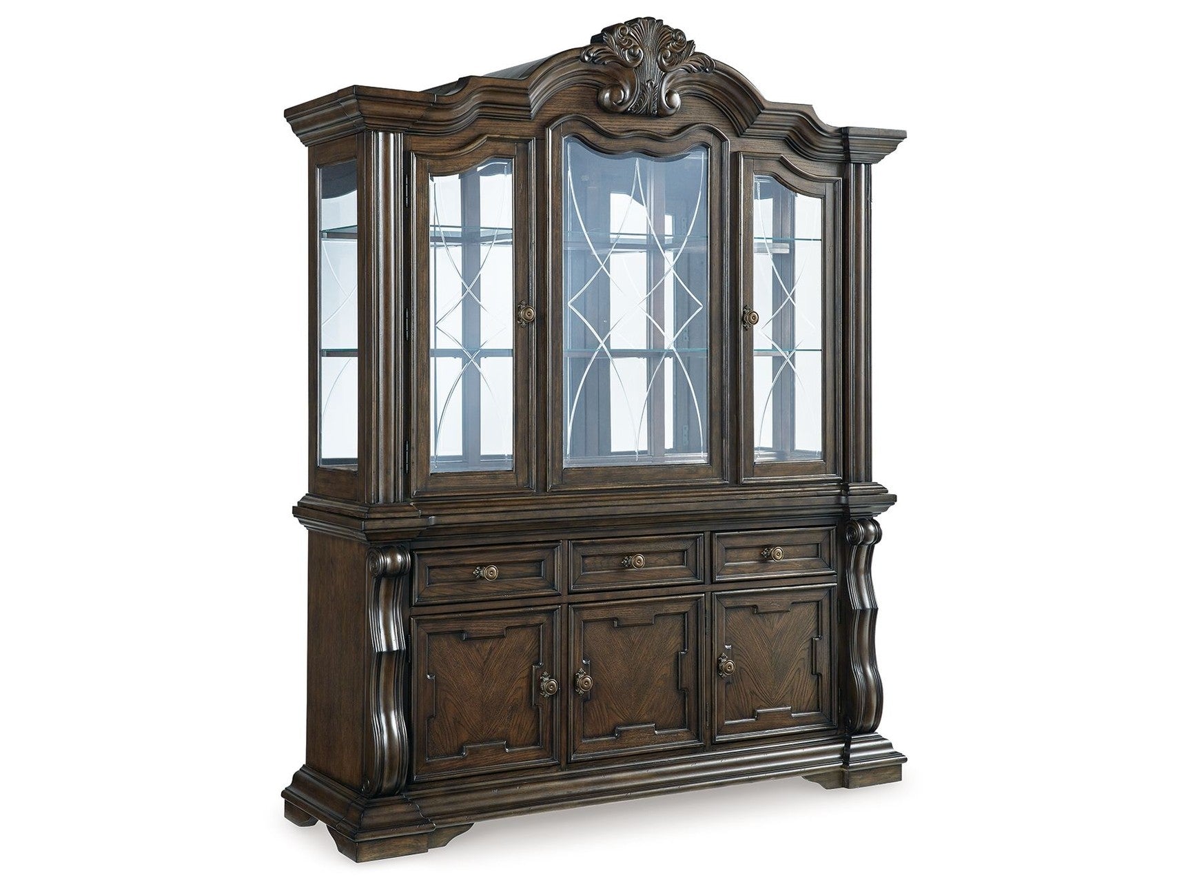 Maylee - Dining Buffet And Hutch - Dark Brown