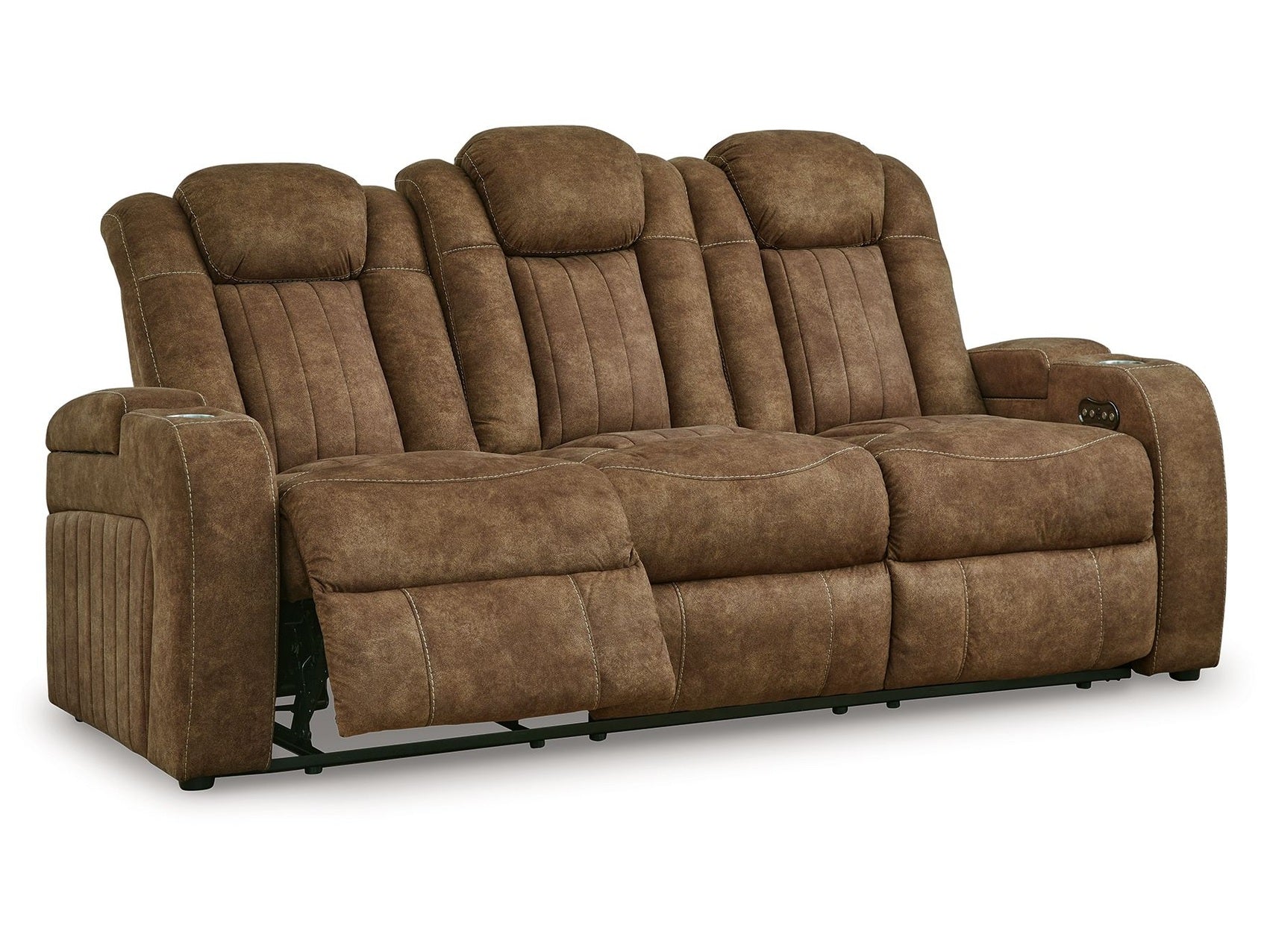 Wolfridge - Power Reclining Sofa With Adj Headrest - Brindle