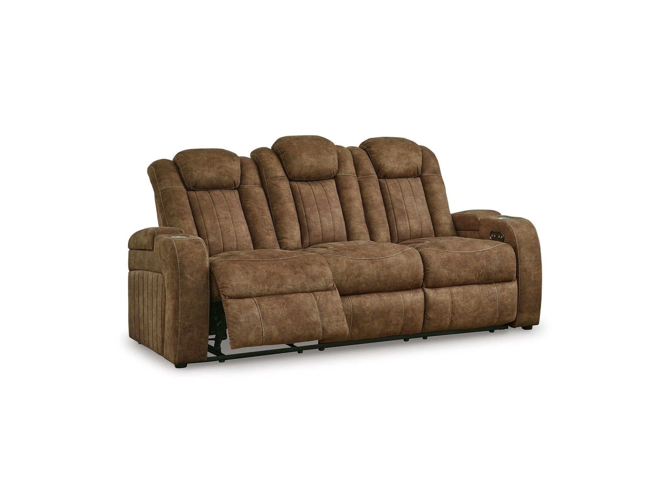 Wolfridge - Power Reclining Sofa With Adj Headrest - Brindle