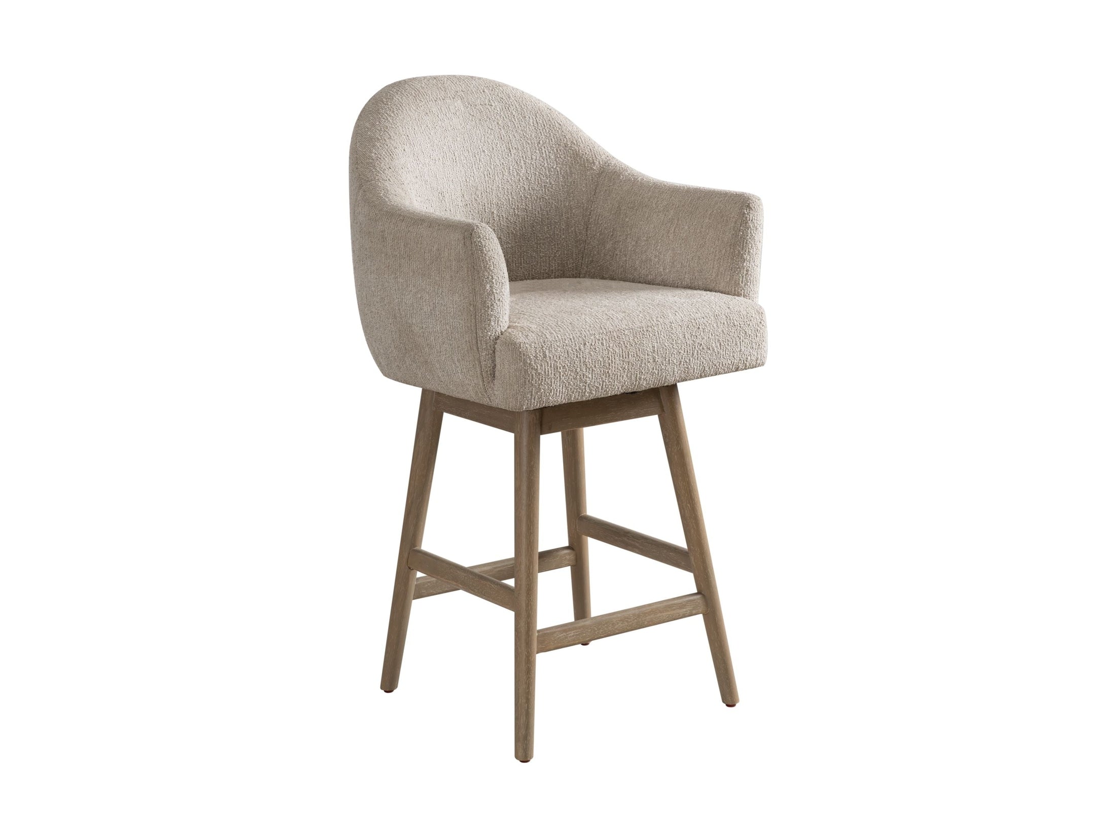 Jaxon - Solid Wood Upholstered 26" Counter Height Swivel Barstool