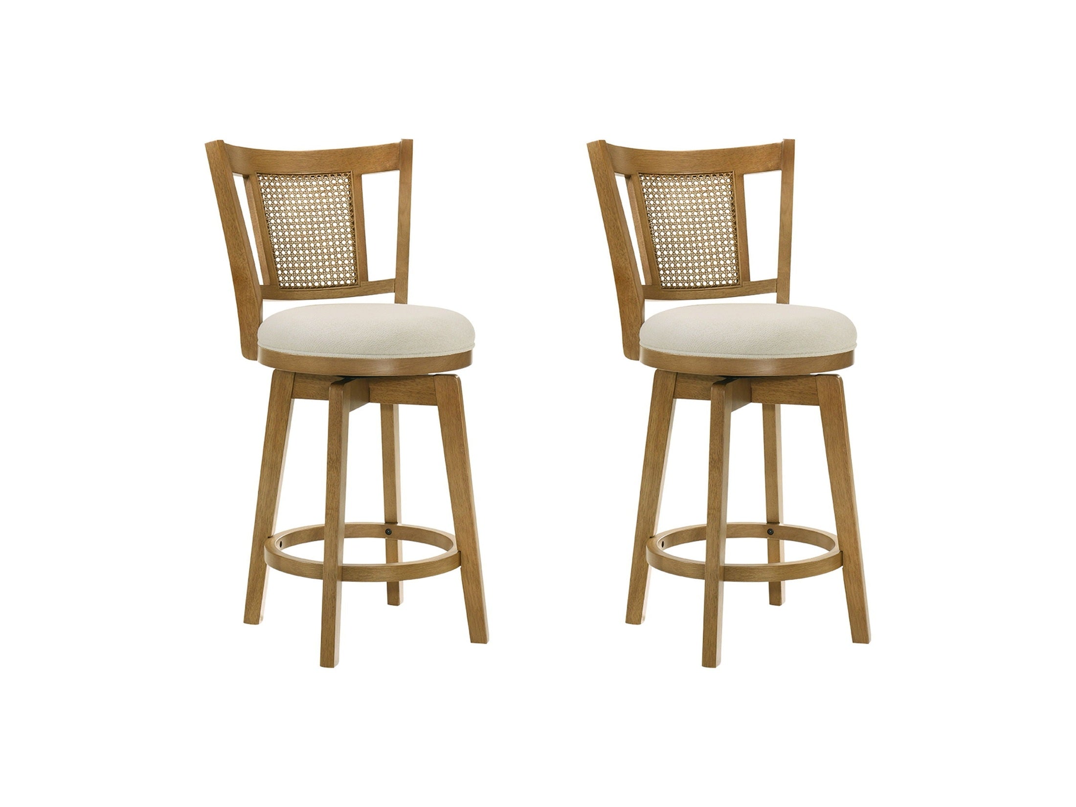 Isla - 30" Amber Glow Bar Height Rubberwood Swivel Barstool