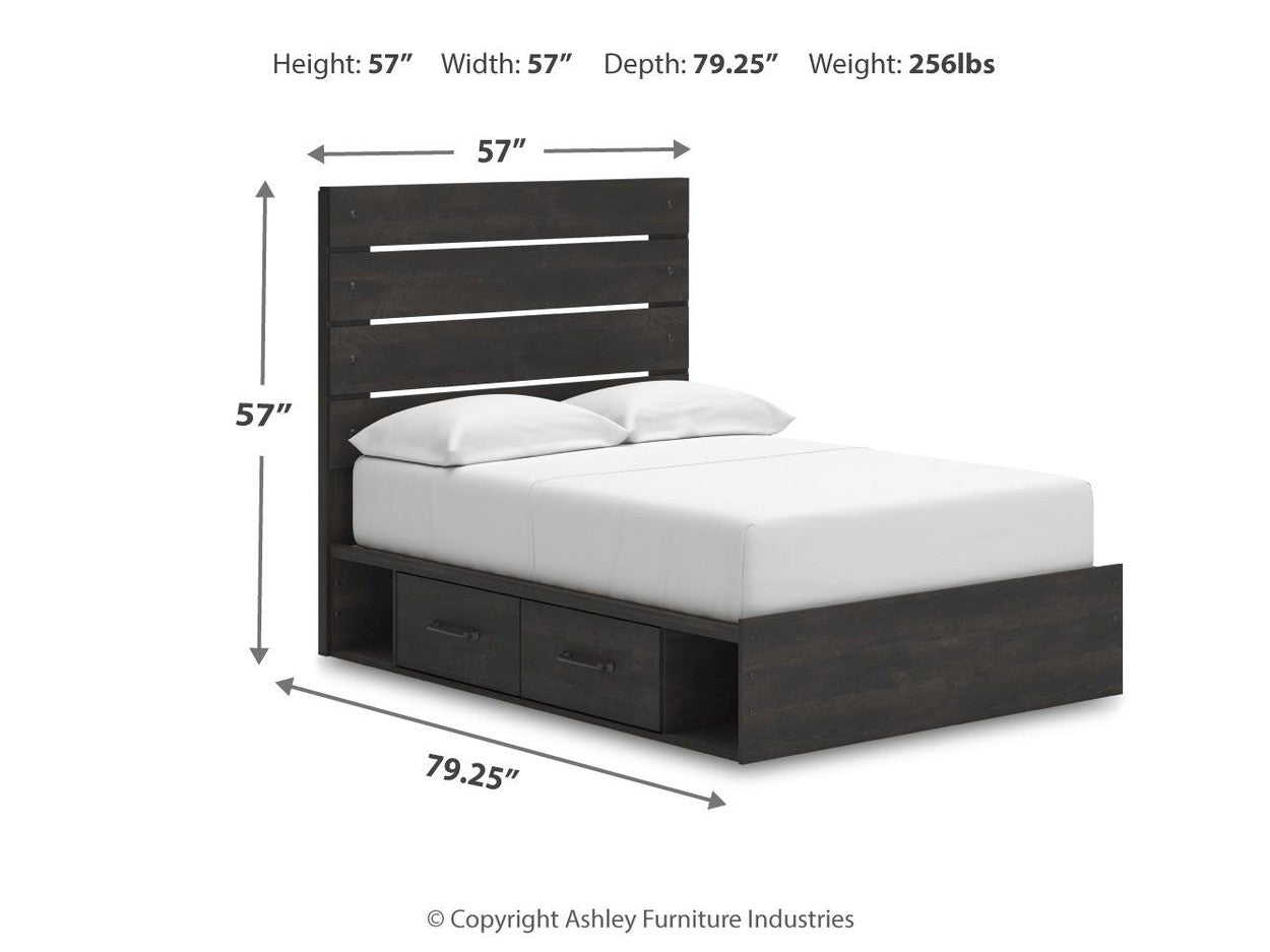 Delmorta - Panel Bed With Storage