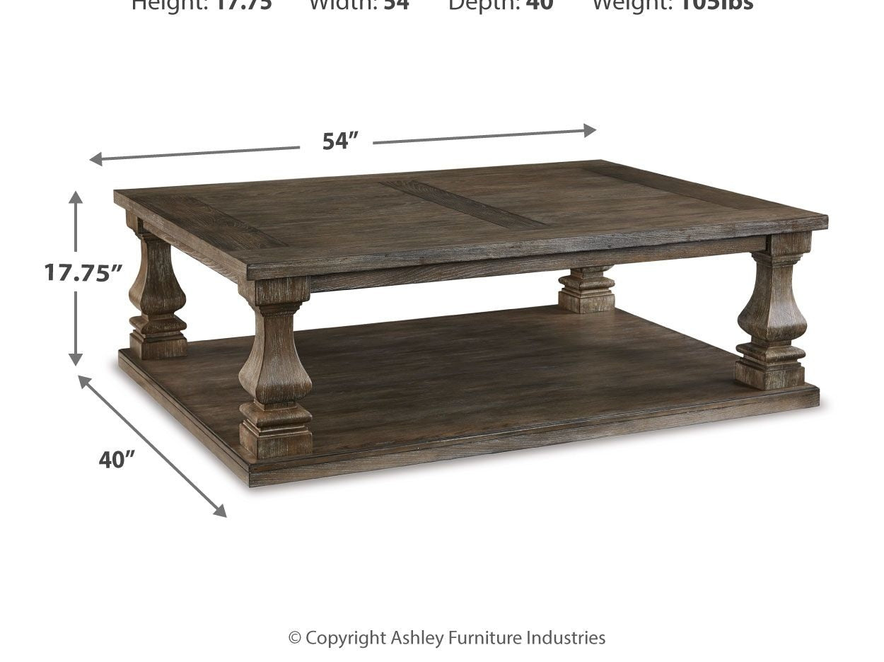 Johnelle - Rectangular Cocktail Table - Gray