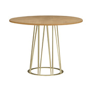 Santorini - Mid-Century Round Wood 48" Pedestal Base Dining Table Seats Up To 4 - Light Cashew / Natural