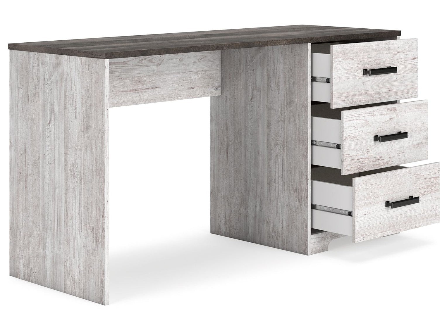 Shawburn - Home Office Desk - White / Dark Charcoal Gray