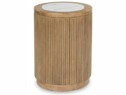 Camdill - Round End Table - Light Brown / White