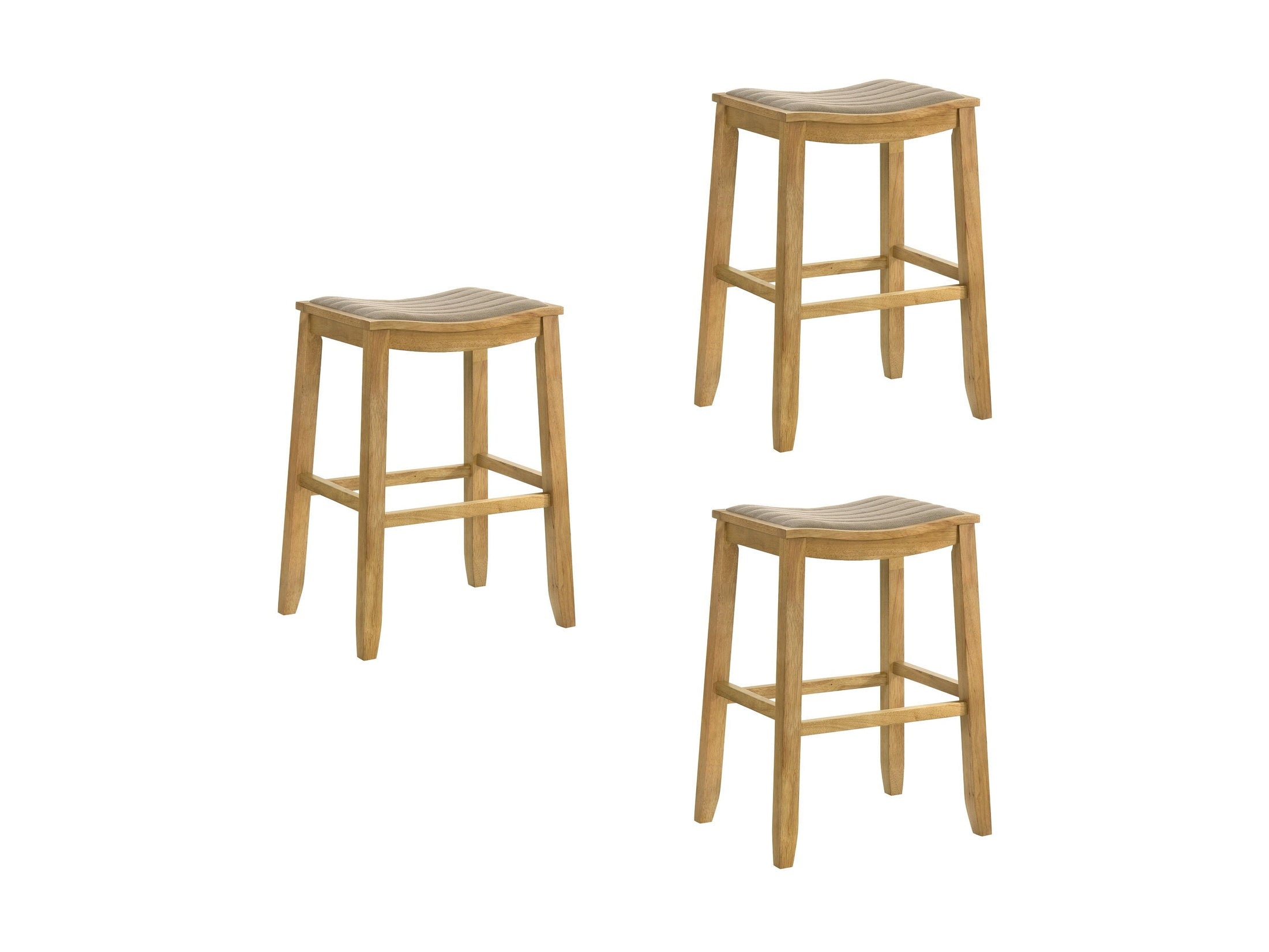 Iyani - Coastal Modern Wood Bar Height Kitchen Bar Stool
