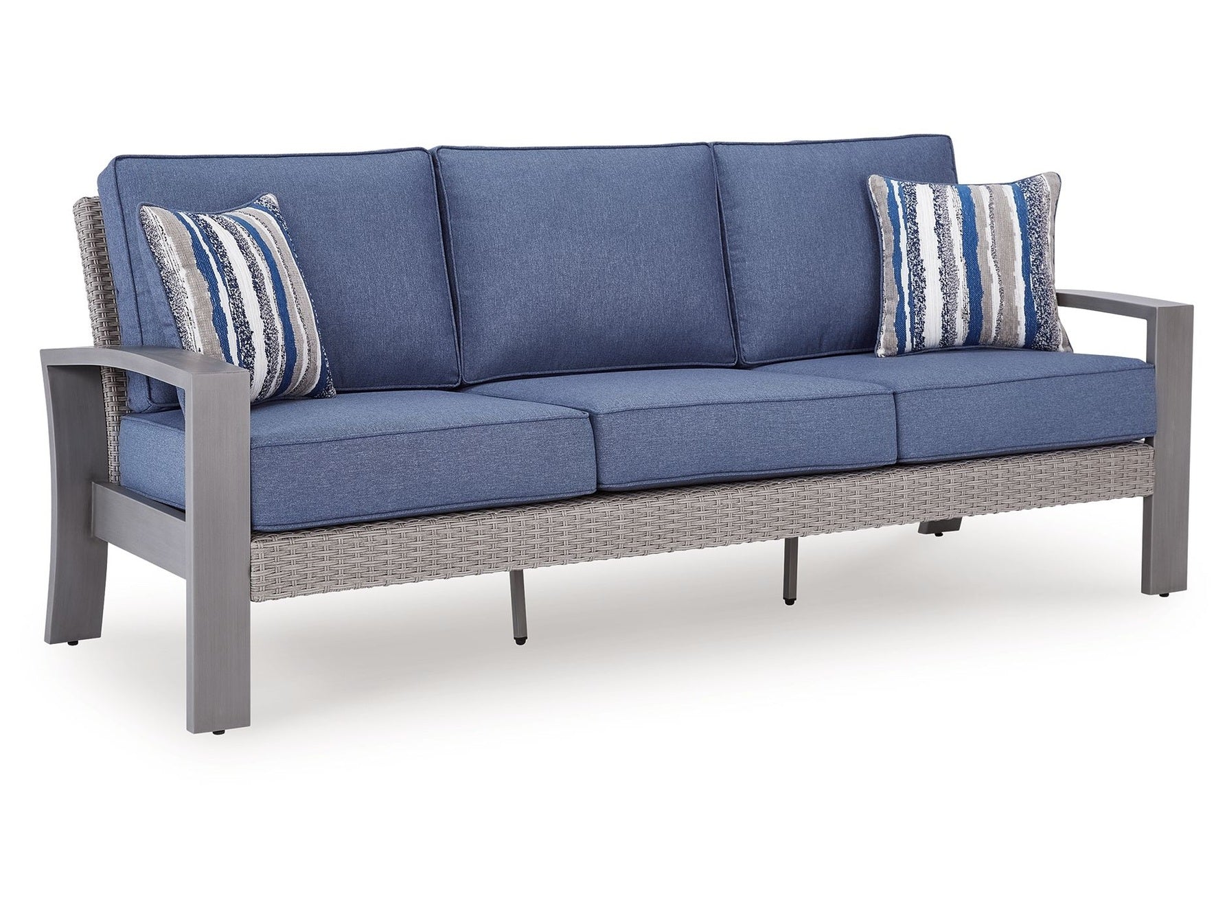 Dillon Beach - Sofa With Cushion - Blue / Gray