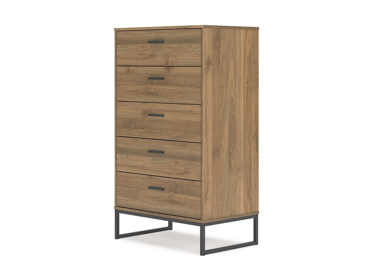 Deanlow - Five Drawer Chest - Honey
