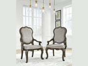 Maylee - Dining Upholstered Arm Chair (Set of 2) - Dark Brown