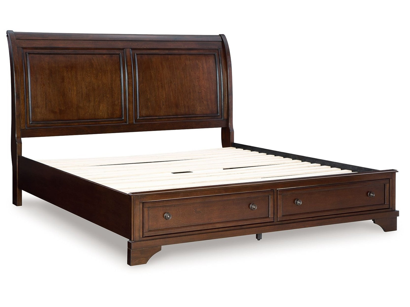 Trellington - King Sleigh Storage Bed - Brown