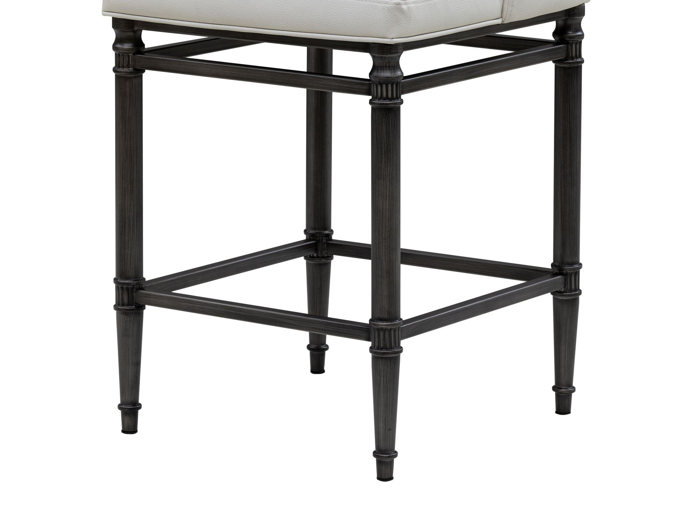Marvin - Steel Frame Faux Leather Upholstered Counter Height Barstool