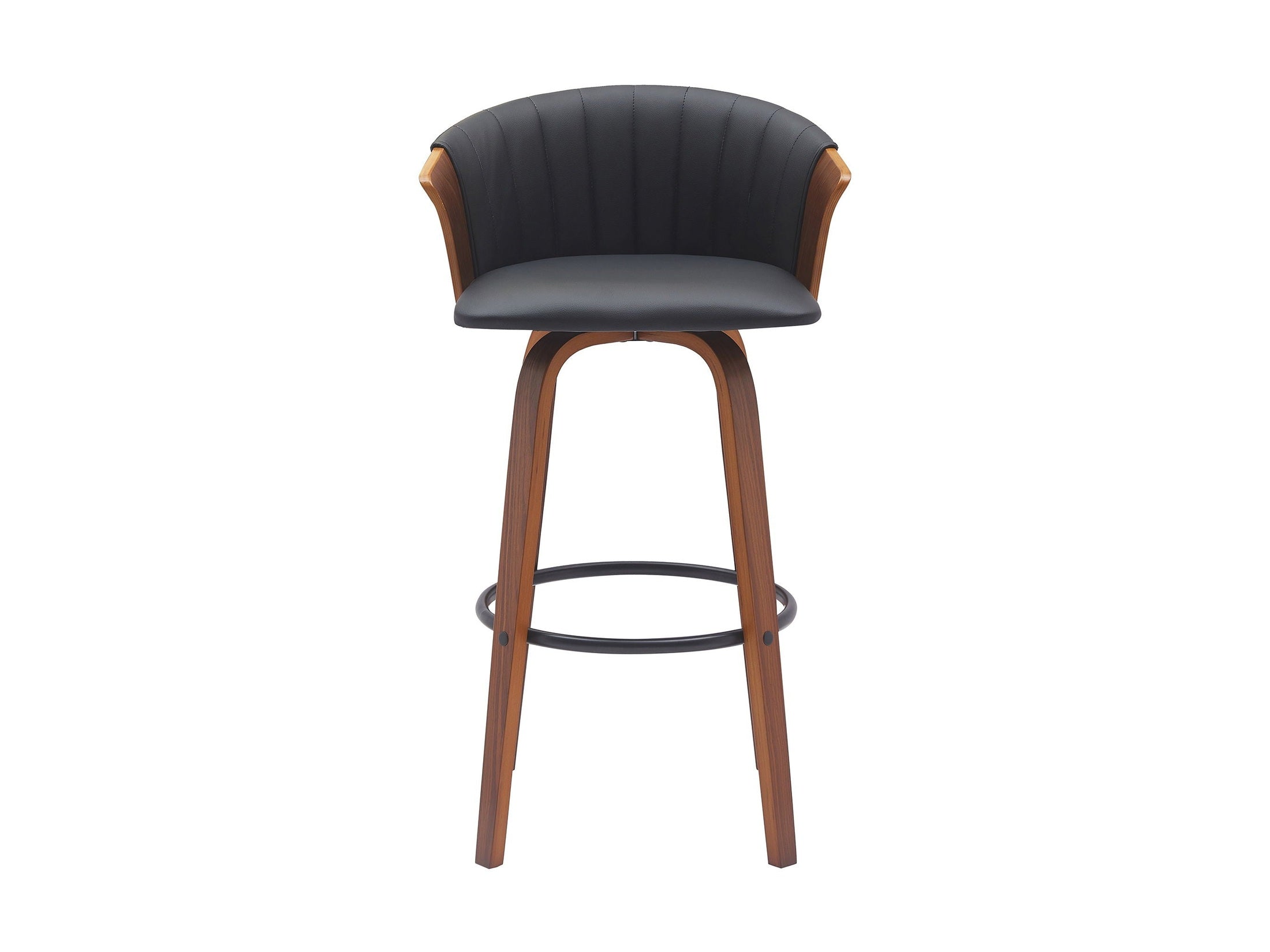 Diana - Swivel Walnut Wood Faux Leather Counter Stool