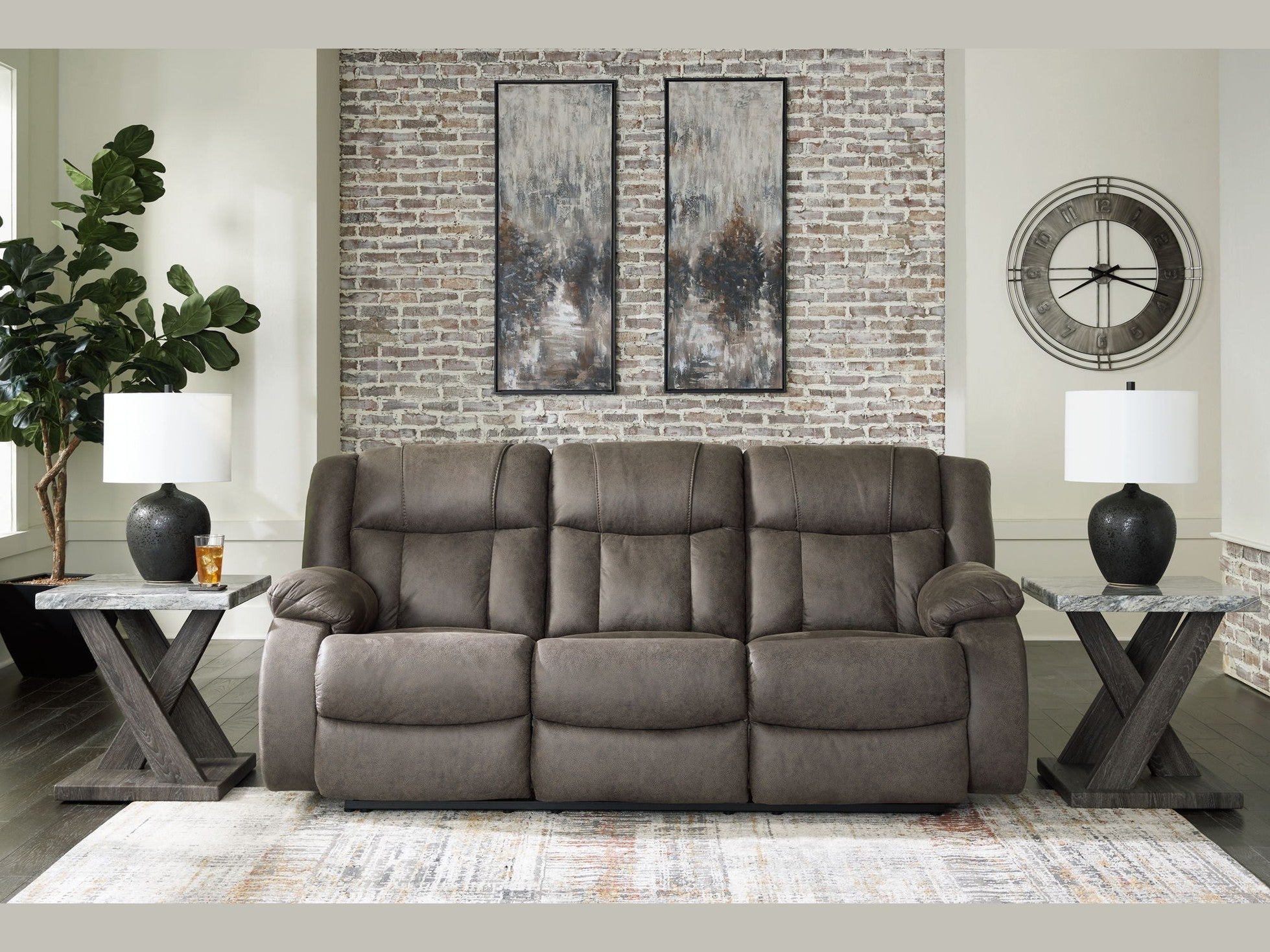 First Base - Reclining Sofa - Gunmetal