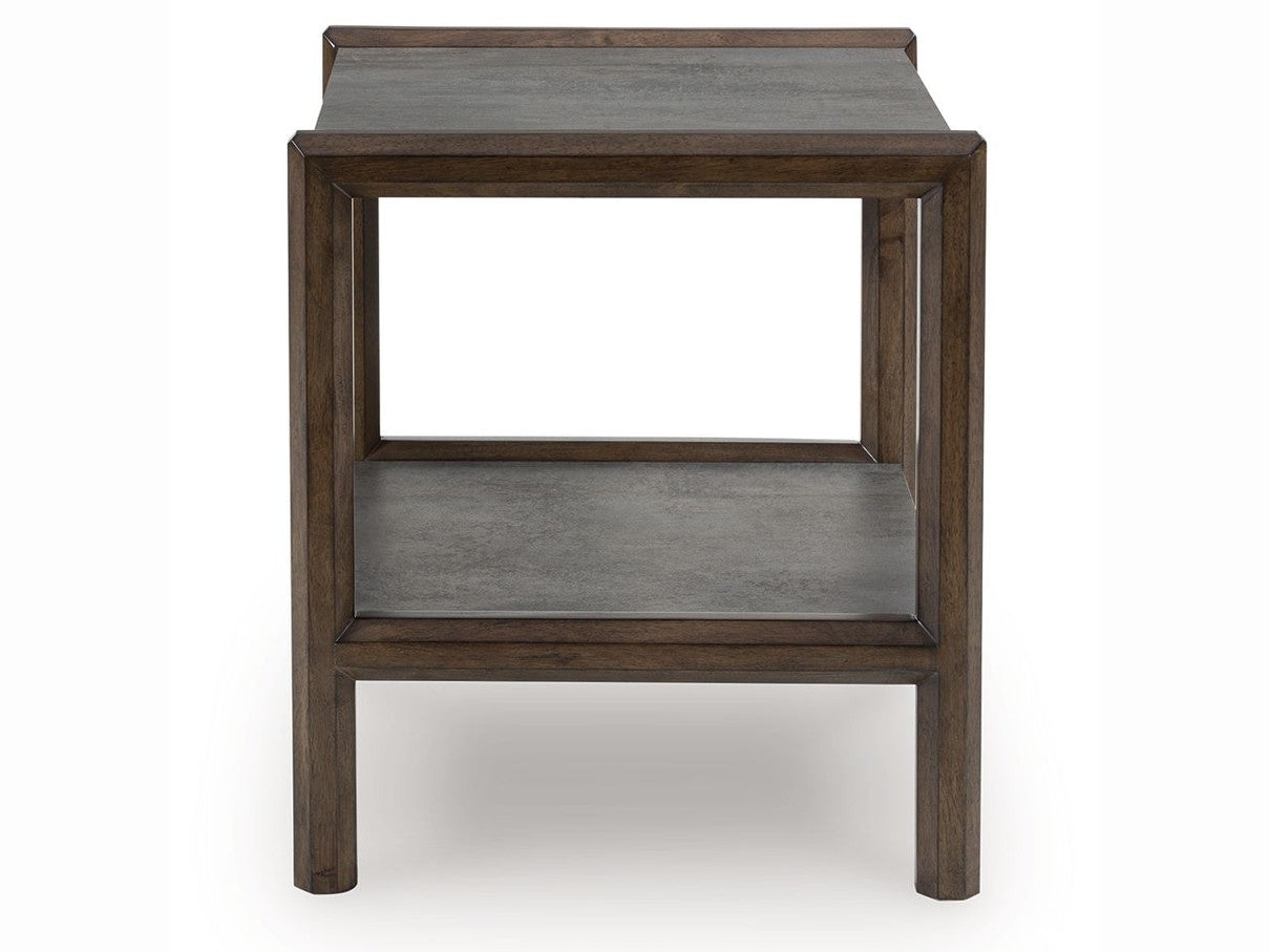 Kallenny - Rectangular End Table - Brown / Gray