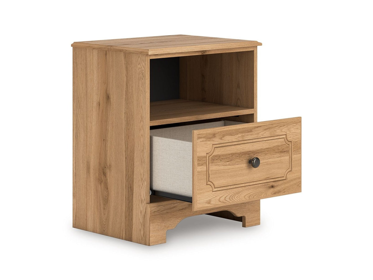 Aleaport - One Drawer Night Stand - Warm Brown