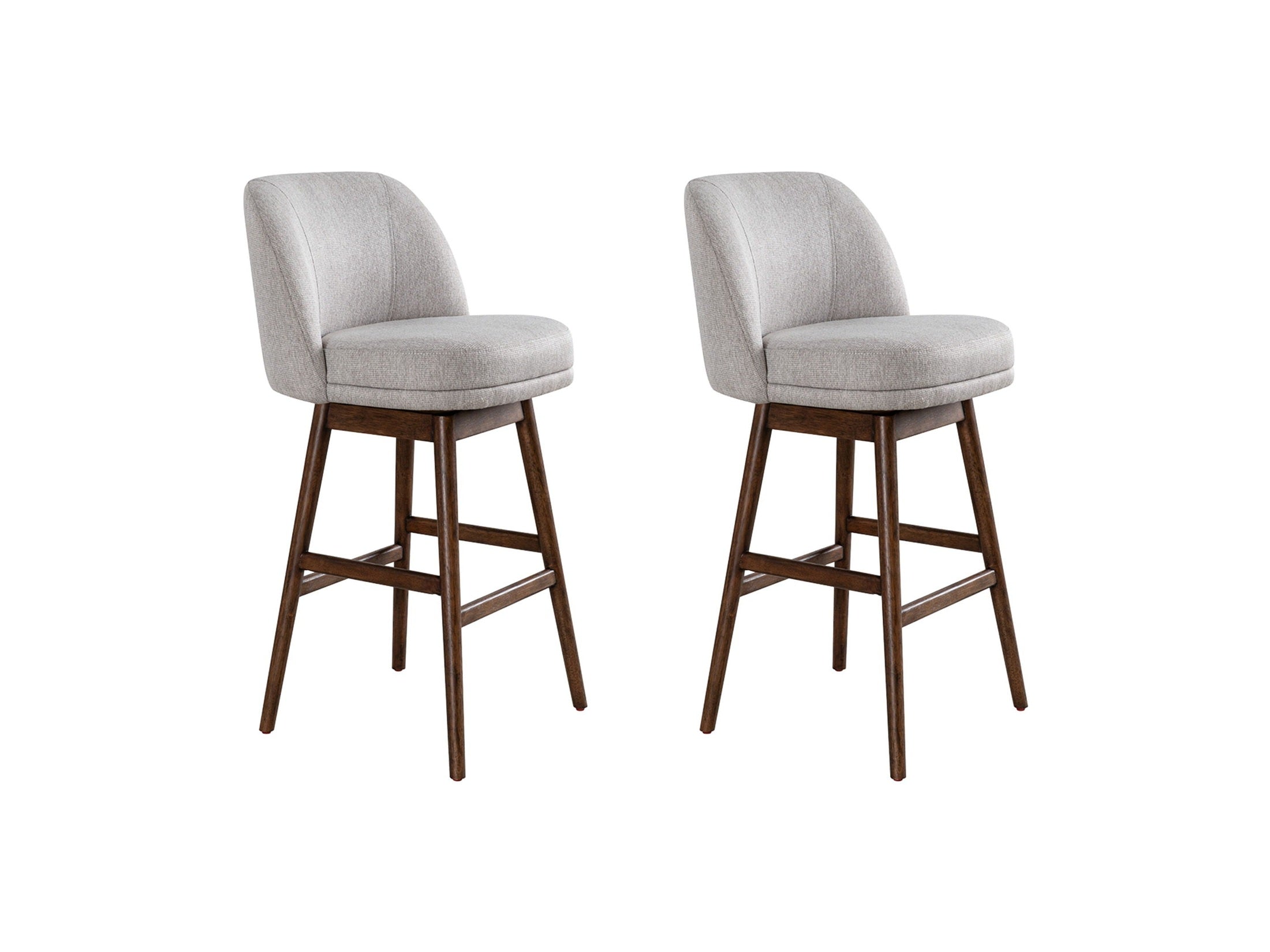 Sadie - Solid Wood Upholstered 30" Bar Height Swivel Barstool